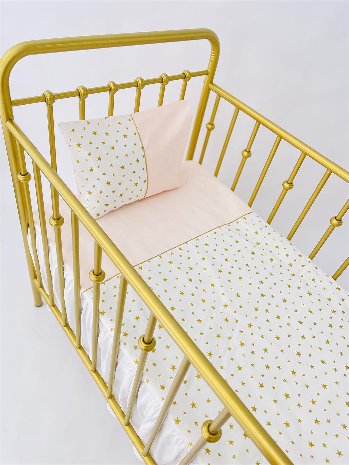 Gold Yıldızlar Somon Nevresim Takımı | Nevresim Takımı Fiyatları - zeynebeli.com