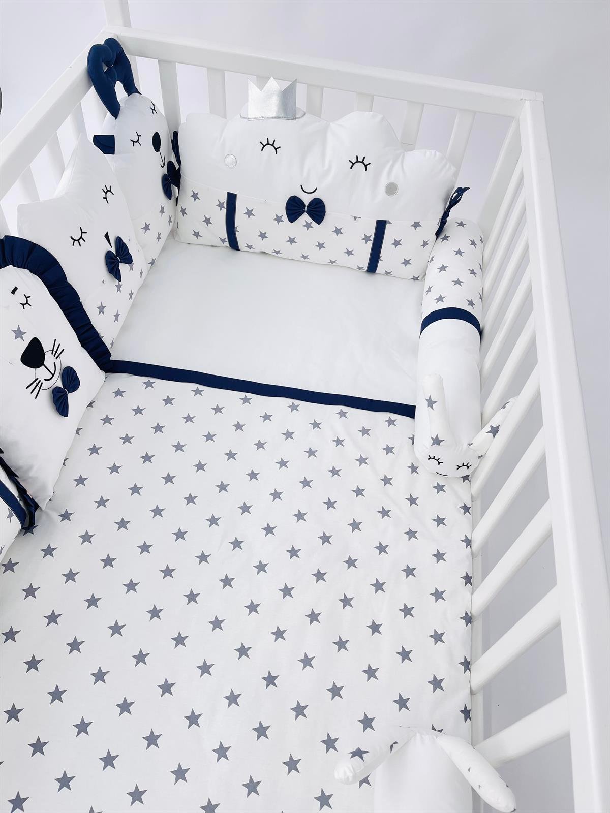 Grey Stars Lacivert Uyku Seti | Uyku Setleri Fiyatları - zeynebeli.com