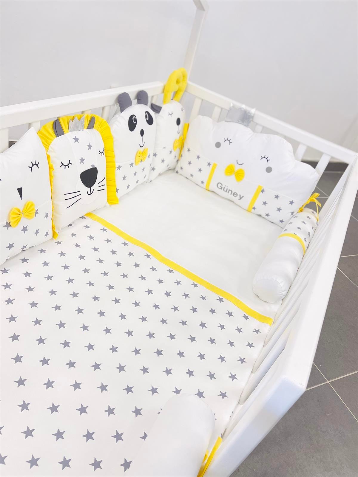 Grey Stars Sarı Nevresim Takımı | Nevresim Takımı Fiyatları - zeynebeli.com