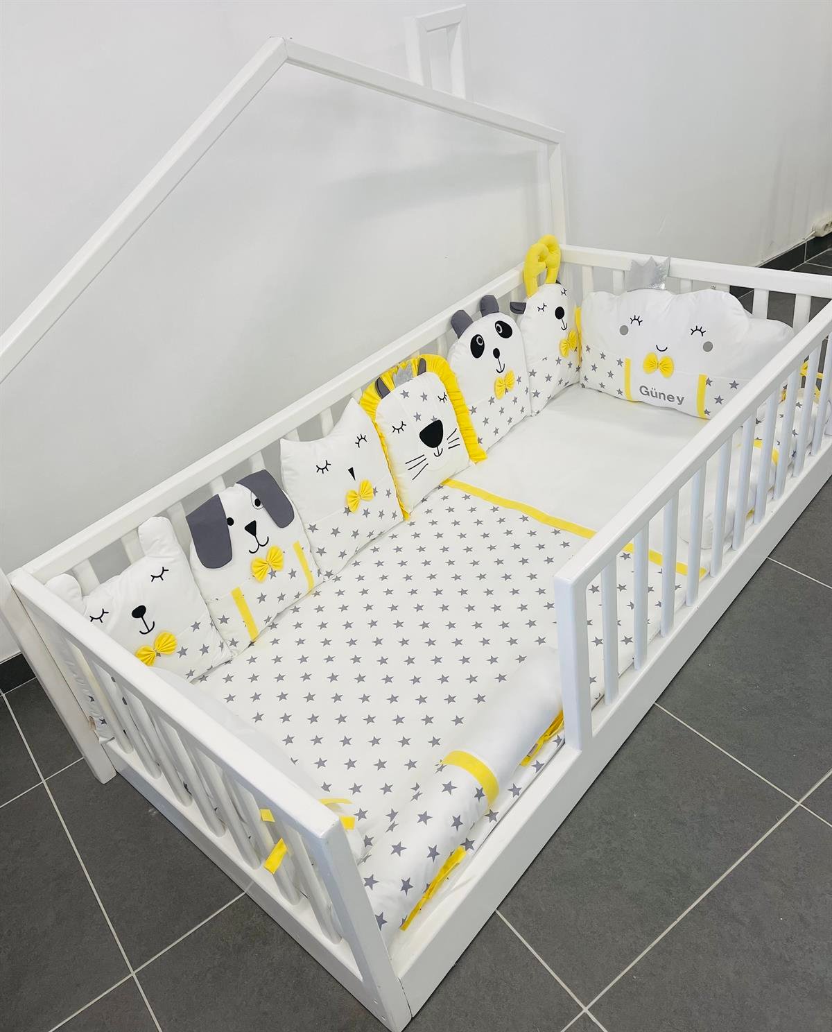 Grey Stars Sarı Nevresim Takımı | Nevresim Takımı Fiyatları - zeynebeli.com