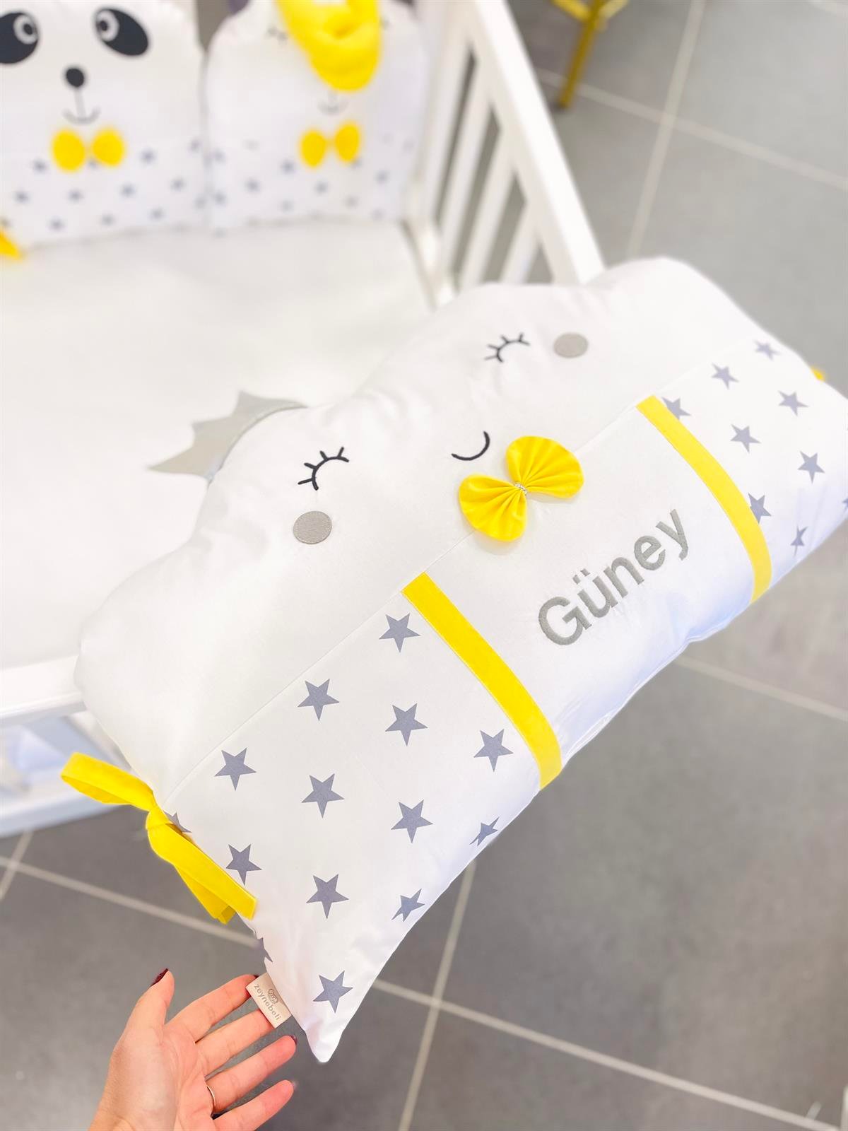 Grey Stars Sarı Uyku Seti | Uyku Setleri Fiyatları - zeynebeli.com
