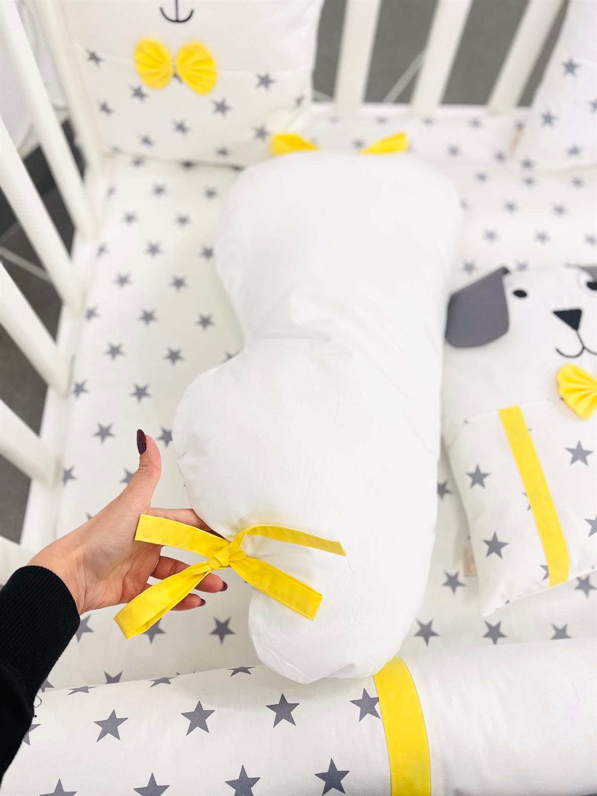 Grey Stars Sarı Uyku Seti | Uyku Setleri Fiyatları - zeynebeli.com