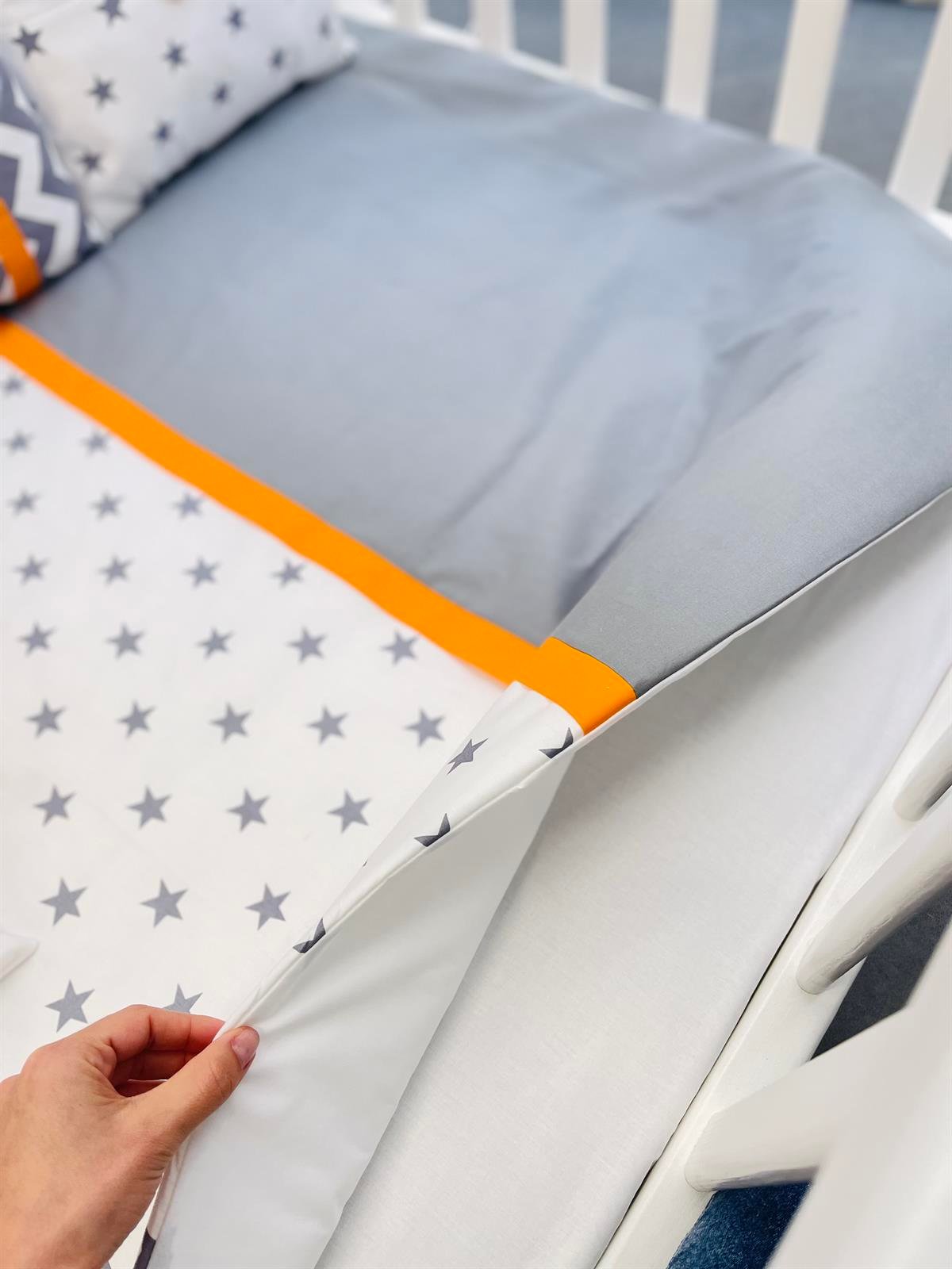 Grey Stars Turuncu Uyku Seti | Uyku Setleri Fiyatları - zeynebeli.com