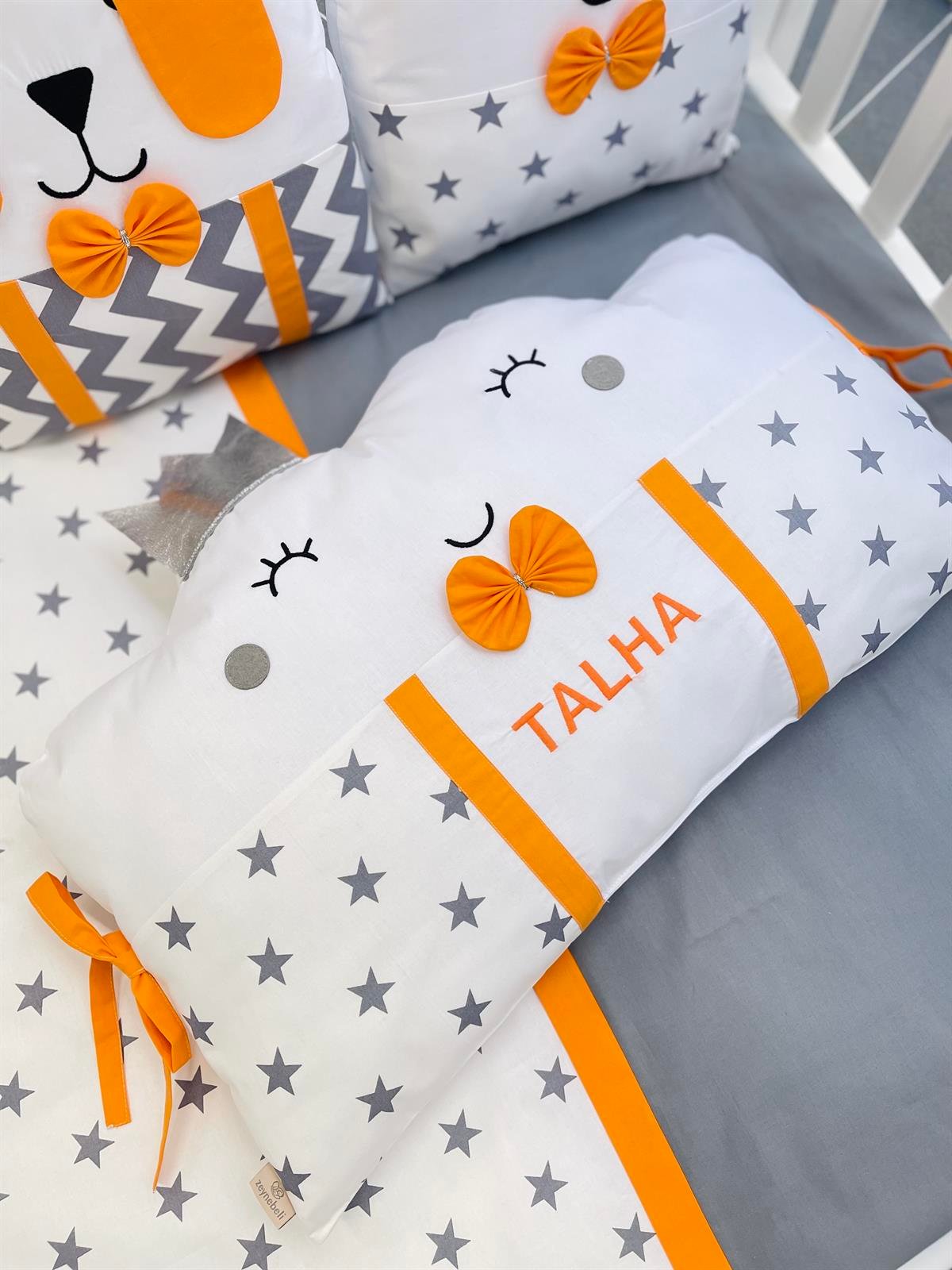 Grey Stars Turuncu Uyku Seti | Uyku Setleri Fiyatları - zeynebeli.com