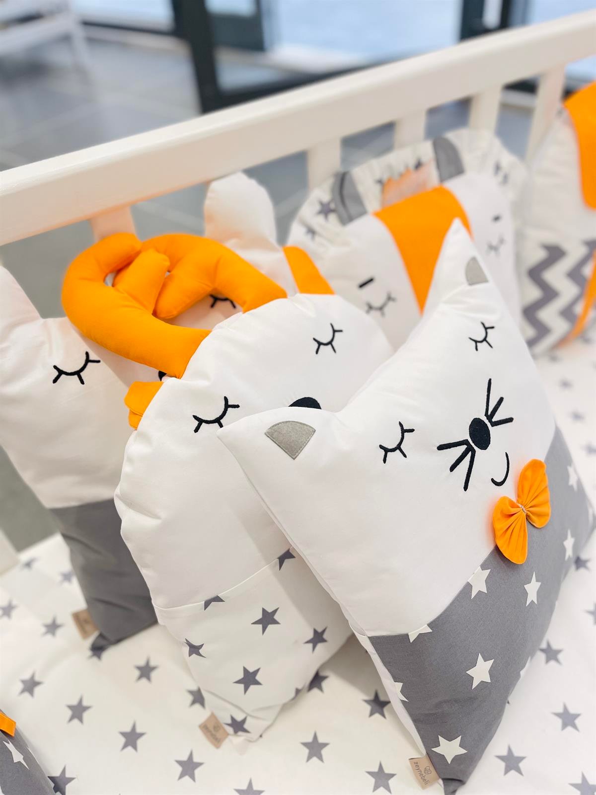 Grey Stars Turuncu Uyku Seti | Uyku Setleri Fiyatları - zeynebeli.com