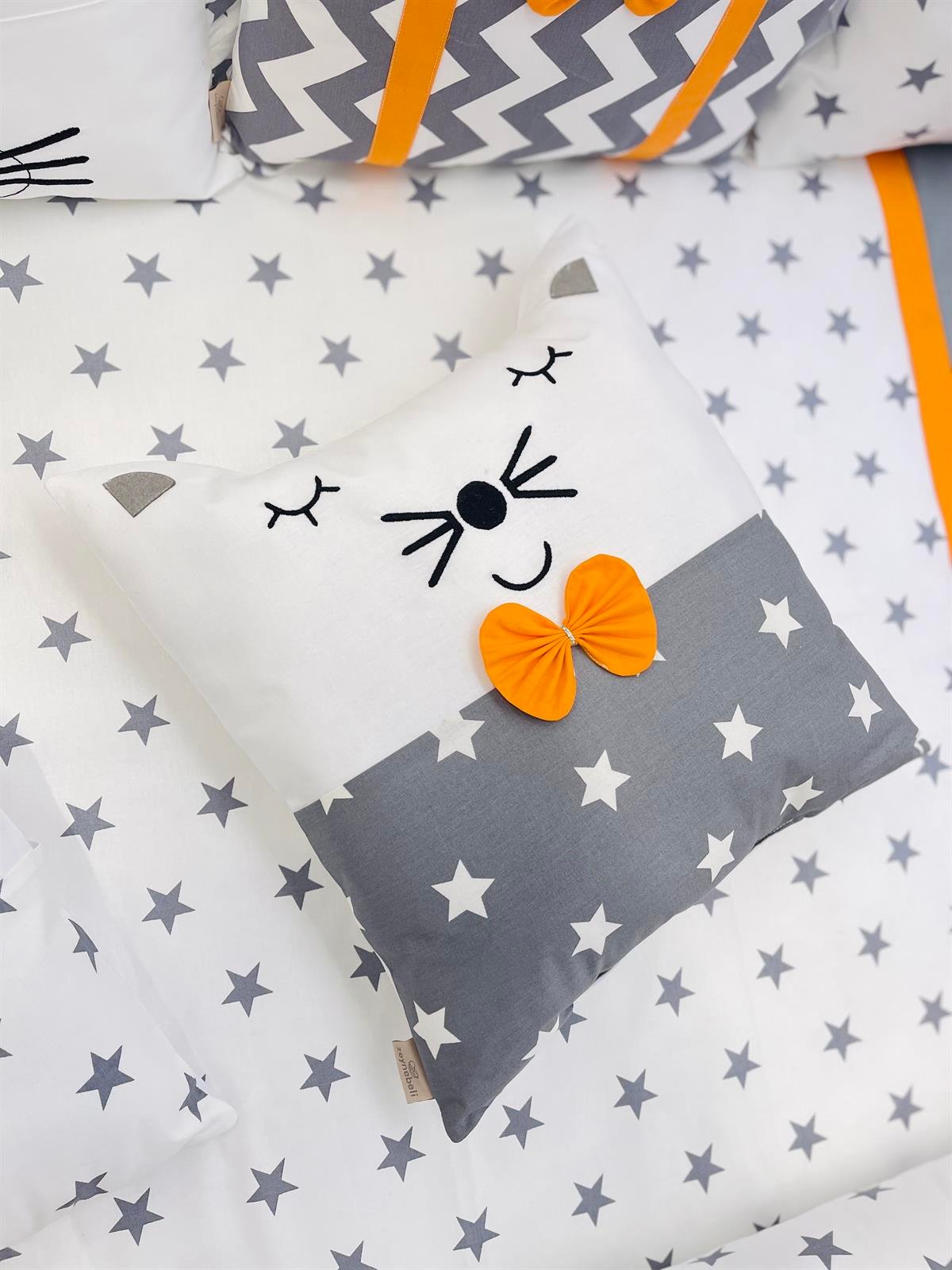 Grey Stars Turuncu Uyku Seti | Uyku Setleri Fiyatları - zeynebeli.com