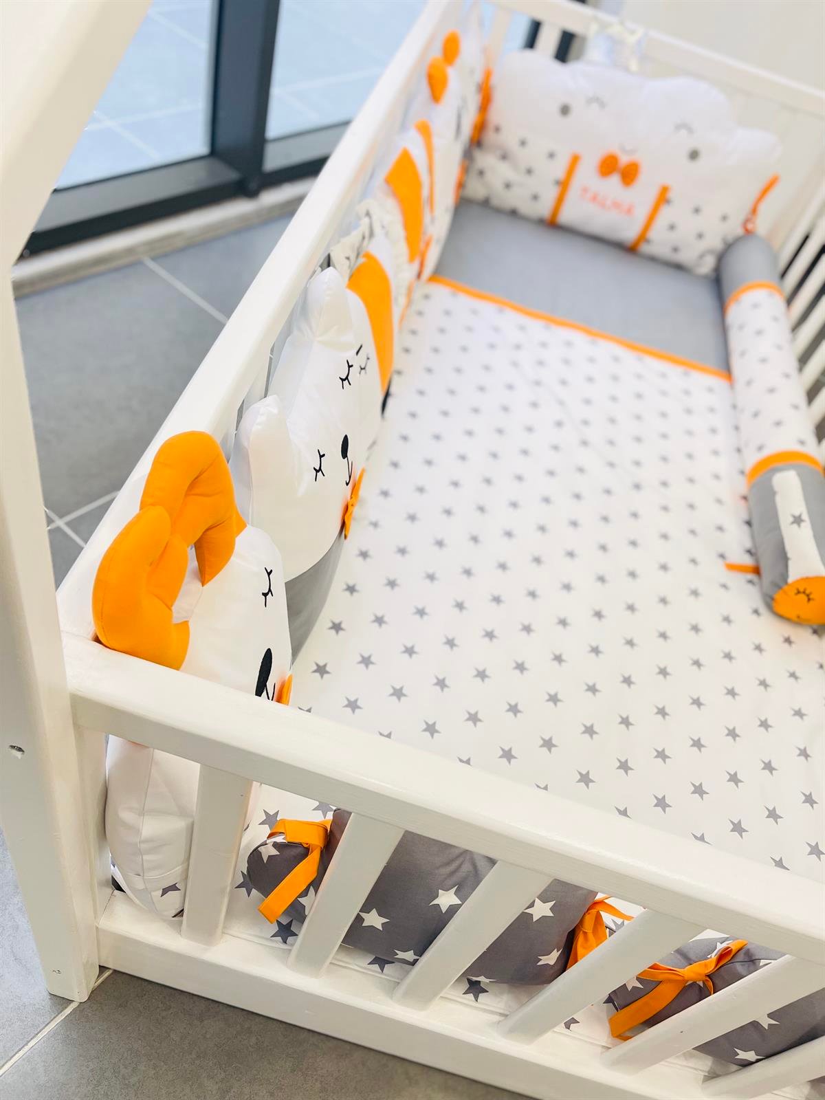 Grey Stars Turuncu Uyku Seti | Uyku Setleri Fiyatları - zeynebeli.com