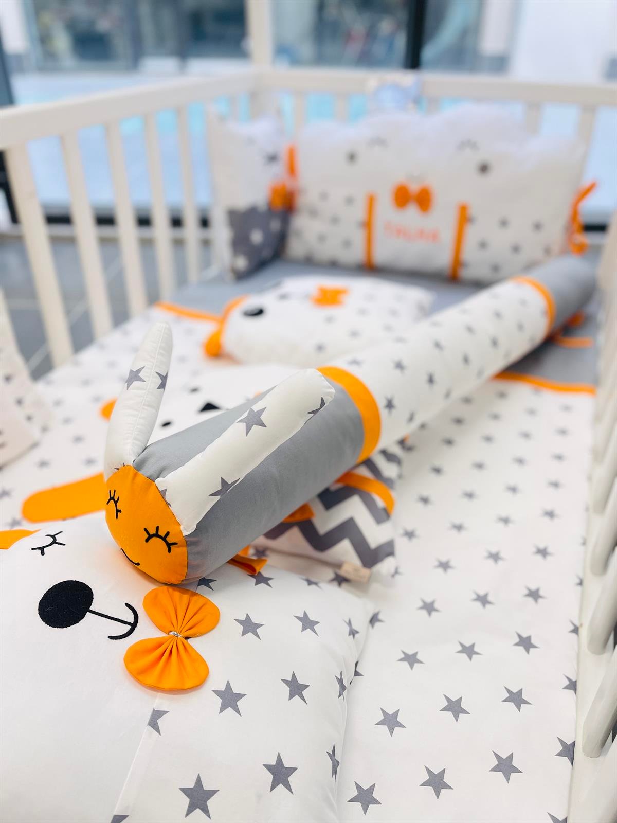 Grey Stars Turuncu Uyku Seti | Uyku Setleri Fiyatları - zeynebeli.com