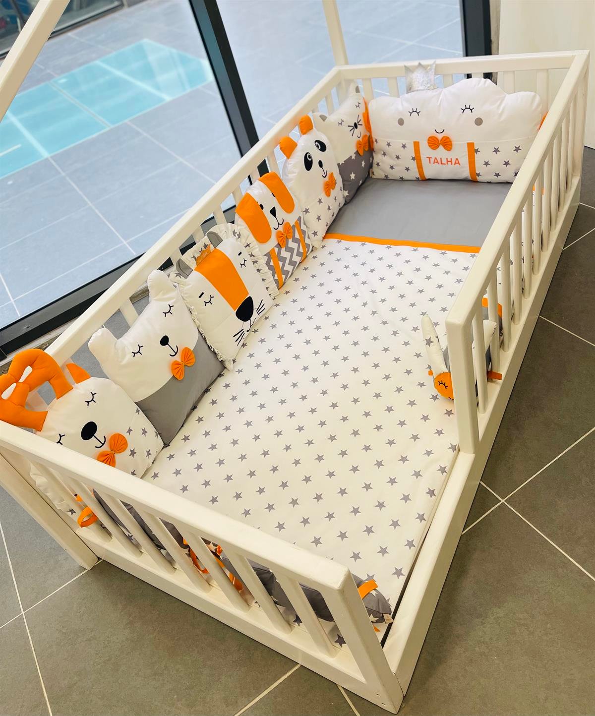 Grey Stars Turuncu Uyku Seti | Uyku Setleri Fiyatları - zeynebeli.com