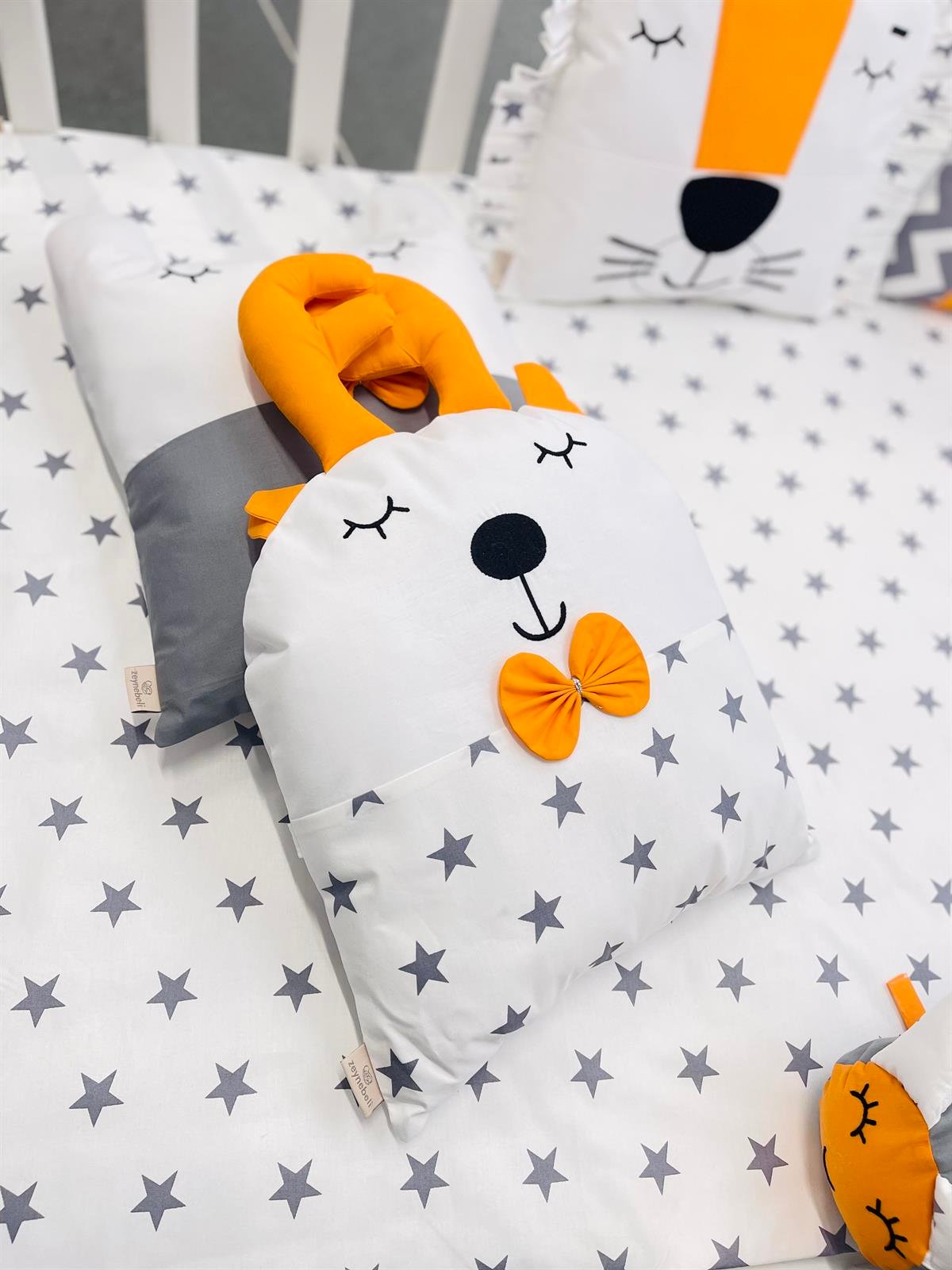 Grey Stars Turuncu Uyku Seti | Uyku Setleri Fiyatları - zeynebeli.com