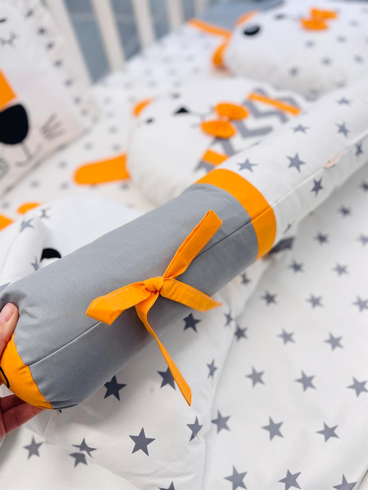 Grey Stars Turuncu Uyku Seti | Uyku Setleri Fiyatları - zeynebeli.com
