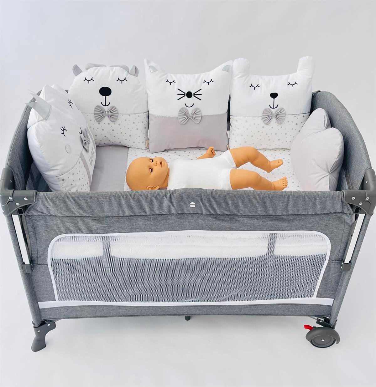 Gümüş Yıldızlar Gri Uyku Seti | Uyku Setleri Fiyatları - zeynebeli.com