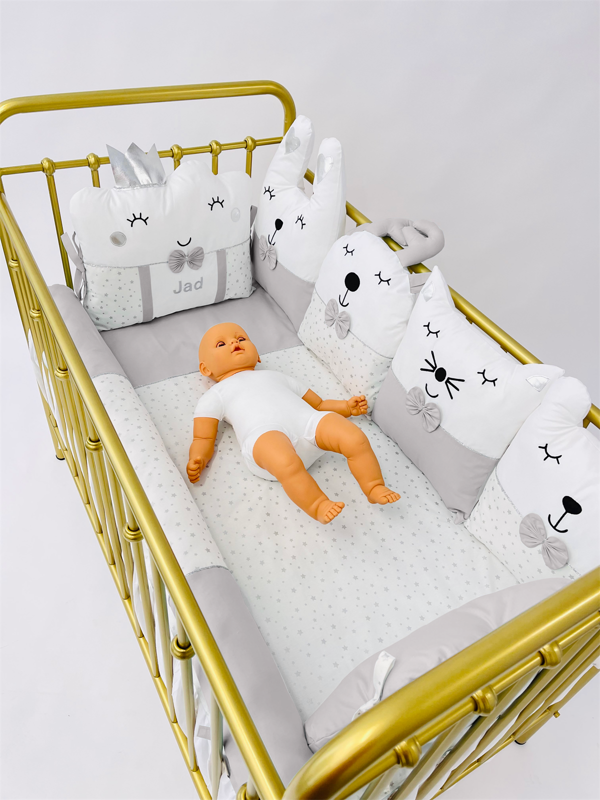 Gümüş Yıldızlar Gri Uyku Seti | Uyku Setleri Fiyatları - zeynebeli.com