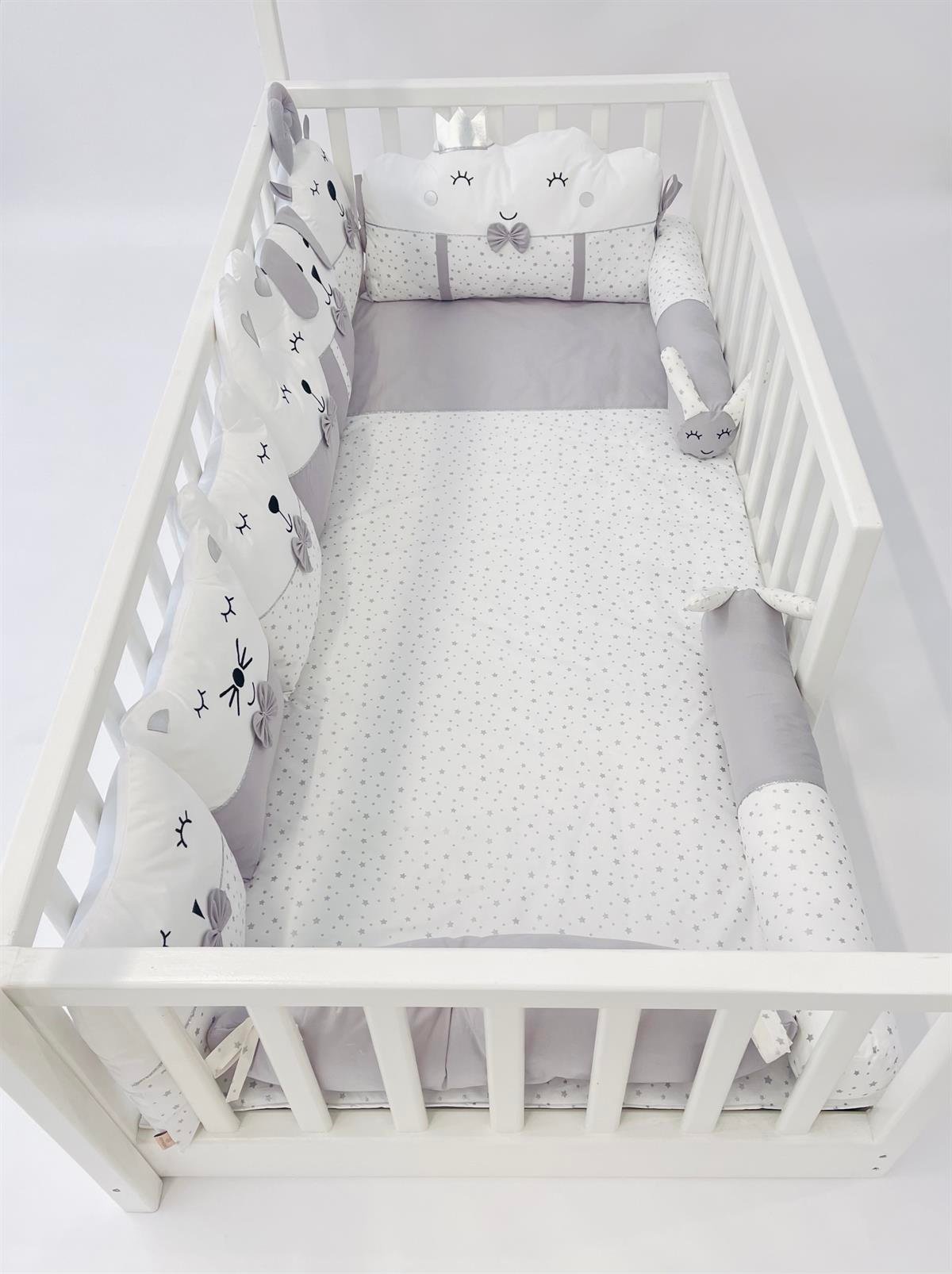 Gümüş Yıldızlar Gri Uyku Seti | Uyku Setleri Fiyatları - zeynebeli.com