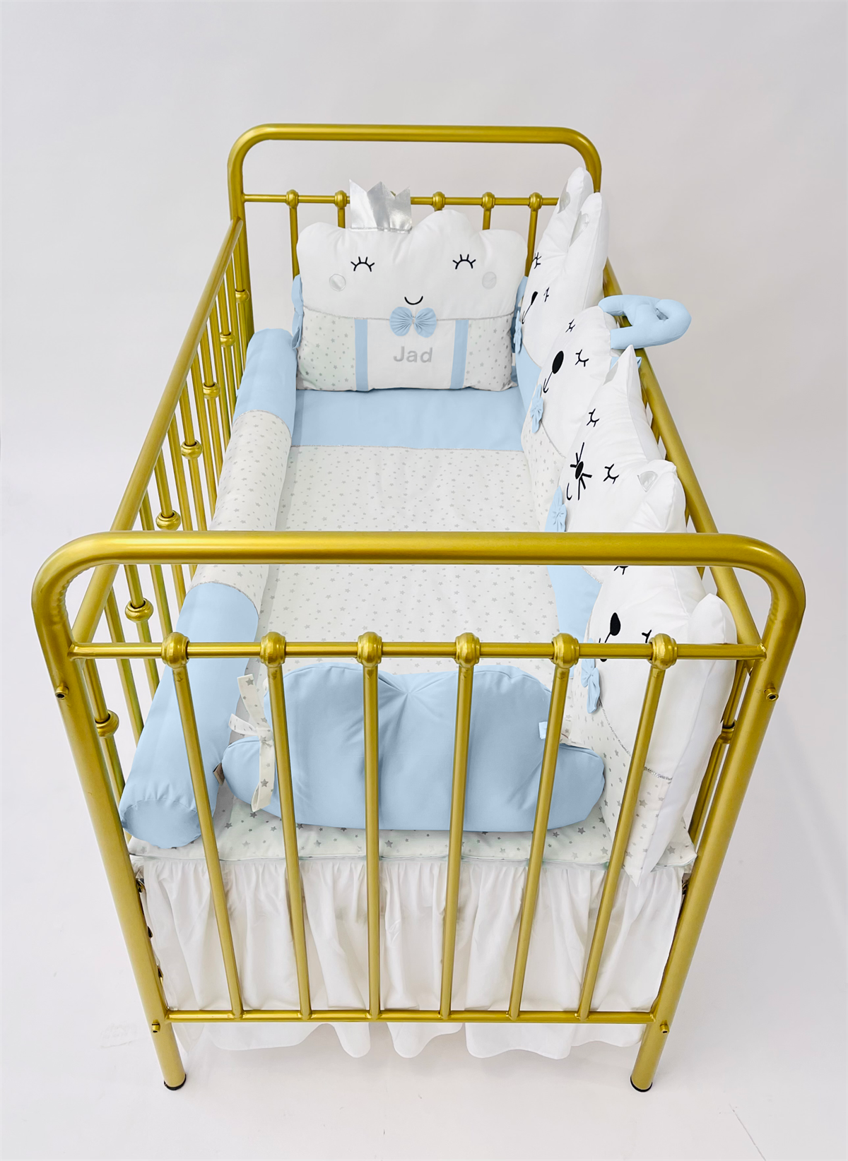 Gümüş Yıldızlar Mavi Uyku Seti | Uyku Setleri Fiyatları - zeynebeli.com