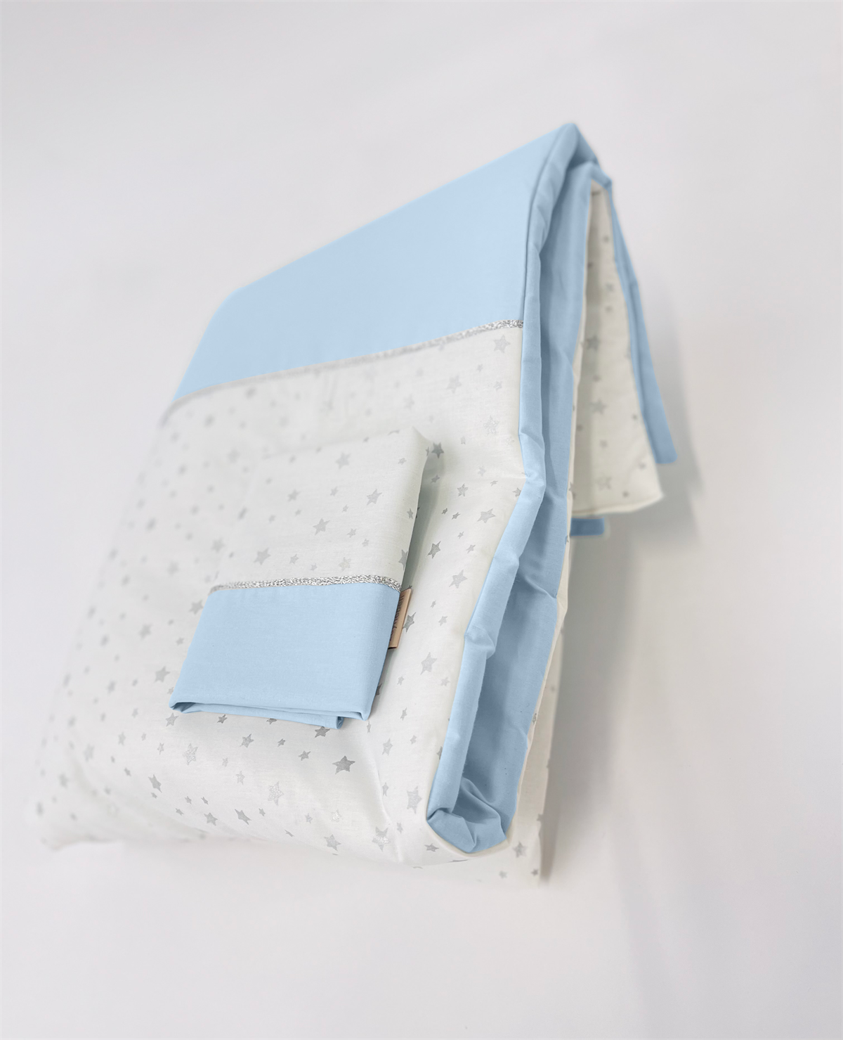 Gümüş Yıldızlar Mavi Uyku Seti | Uyku Setleri Fiyatları - zeynebeli.com