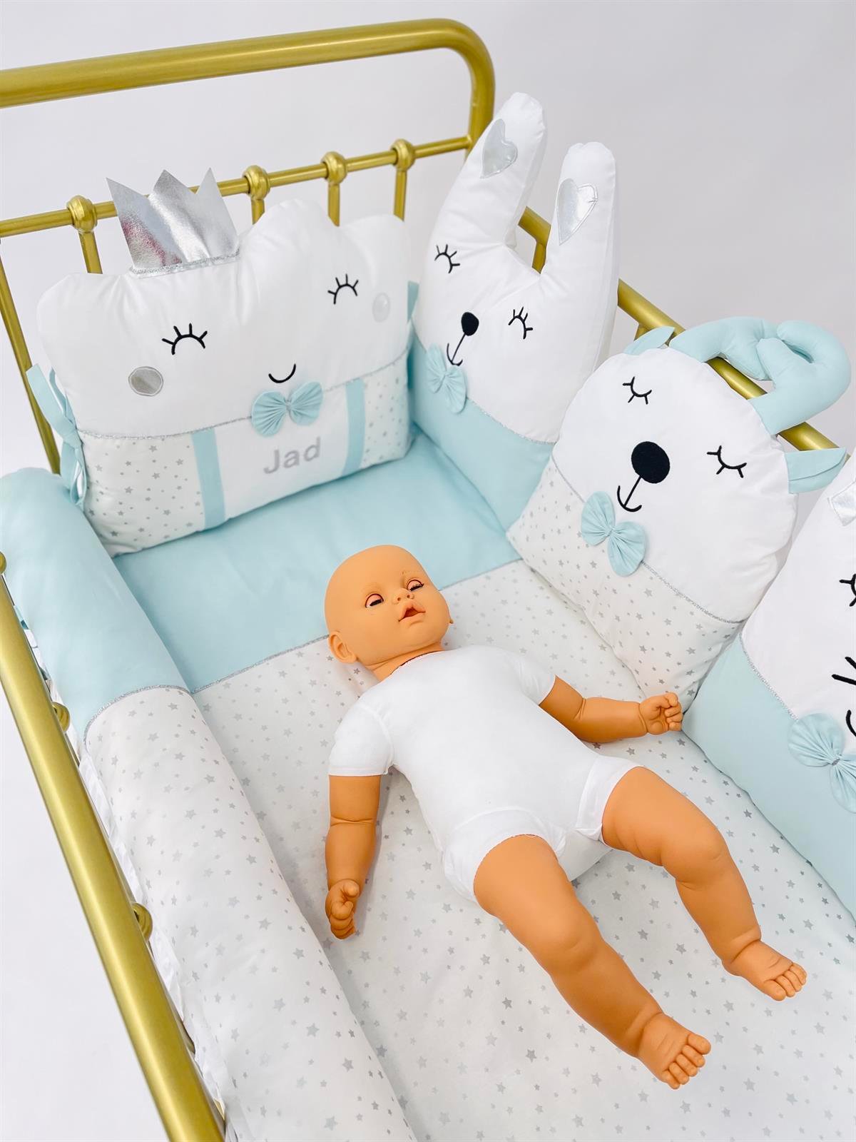 Gümüş Yıldızlar Mint Uyku Seti | Uyku Setleri Fiyatları - zeynebeli.com