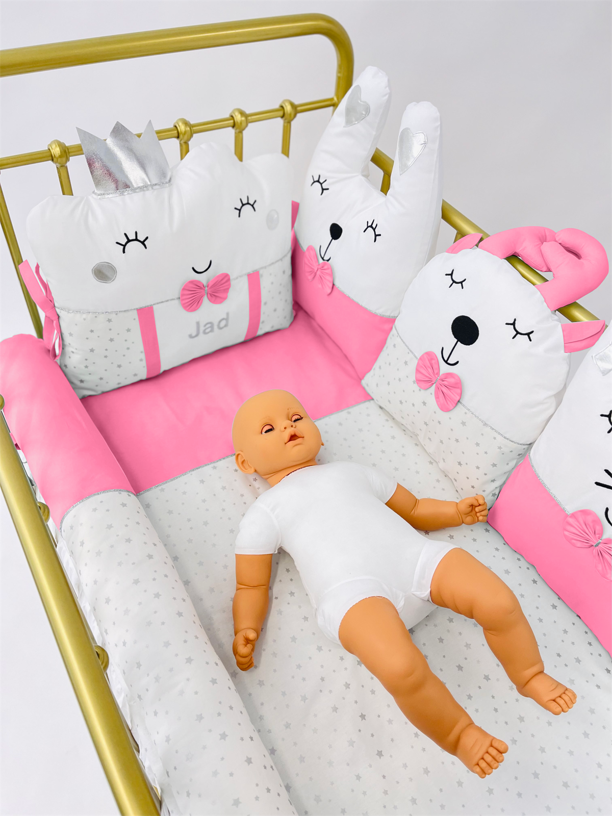 Gümüş Yıldızlar Şeker Pembe Uyku Seti | Uyku Setleri Fiyatları - zeynebeli.com