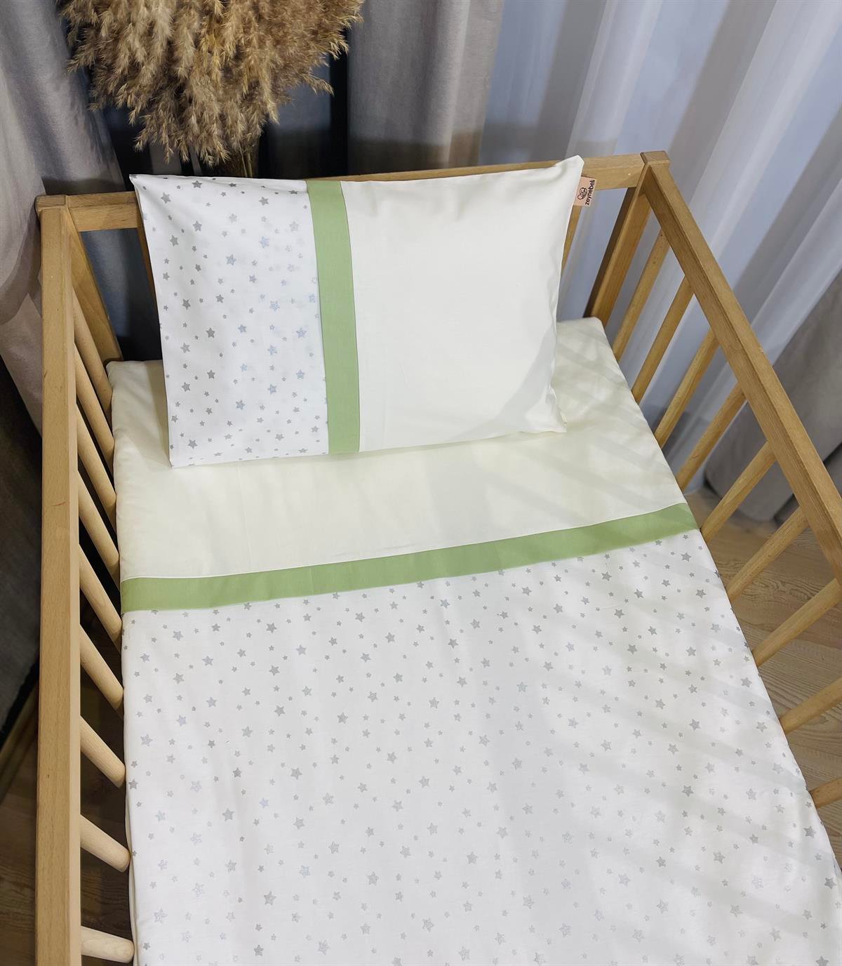 Gümüş Yıldızlar Yeşil Uyku Seti | Uyku Setleri Fiyatları - zeynebeli.com