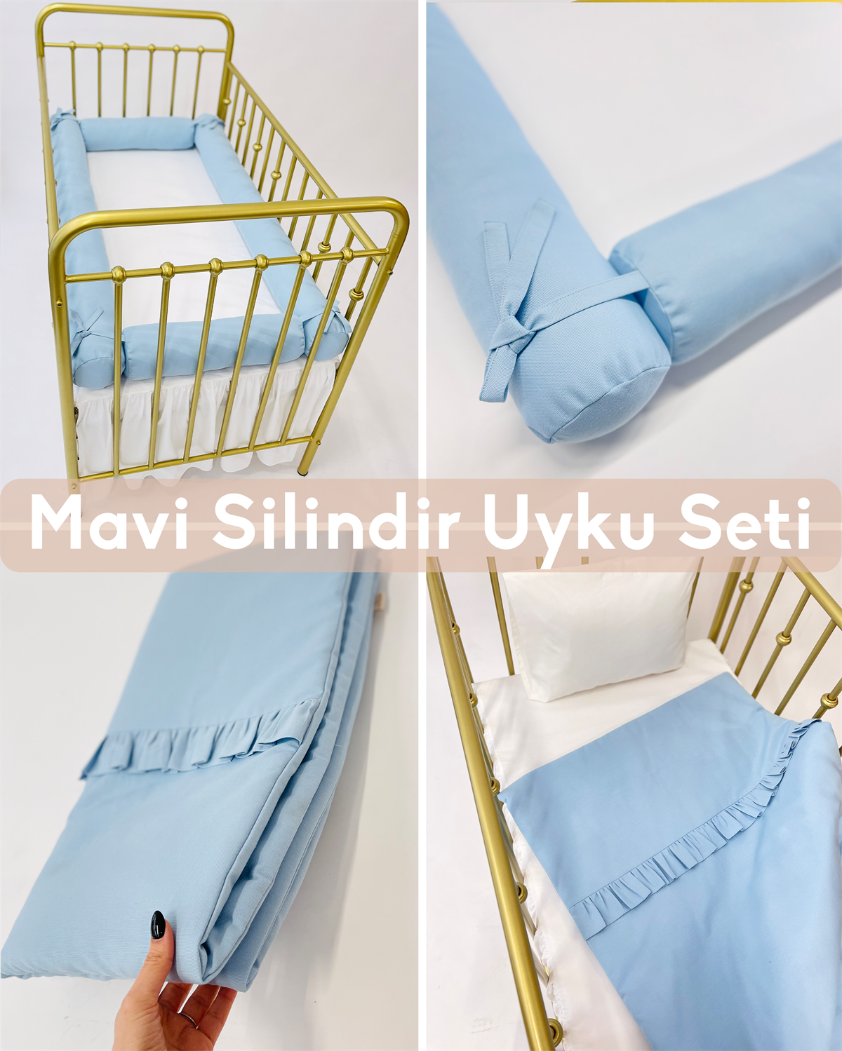 Mavi Silindir Uyku Seti | Uyku Setleri Fiyatları - zeynebeli.com