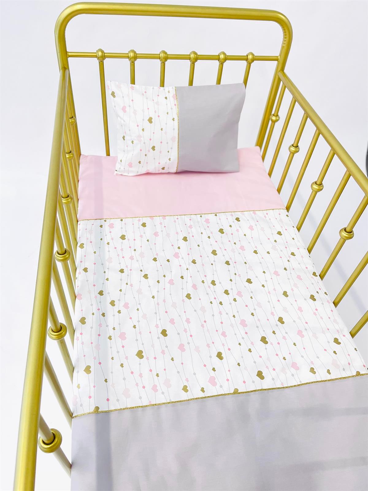 Pembe Kalpler Gold Nevresim Takımı | Nevresim Takımı Fiyatları - zeynebeli.com