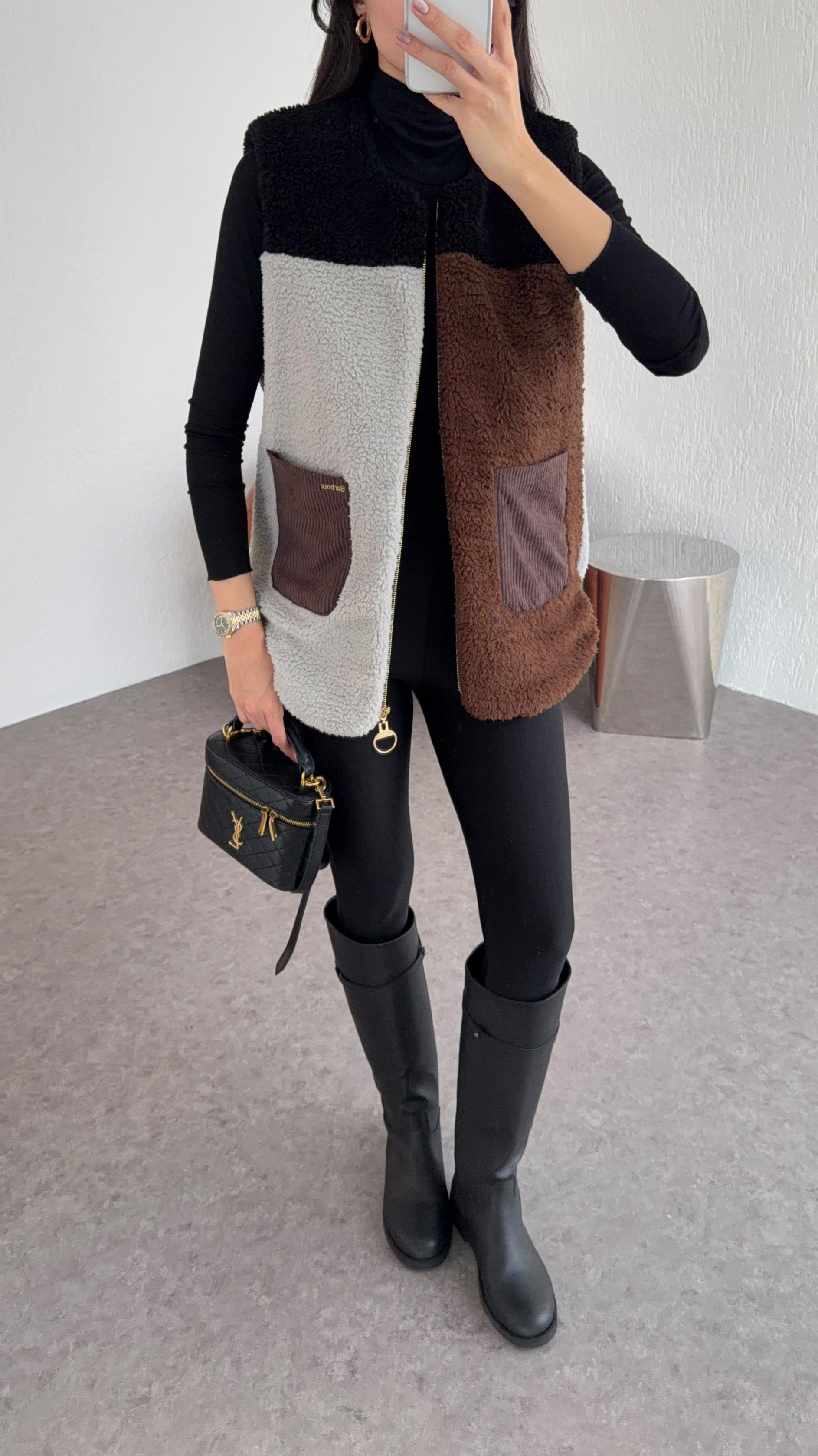 3 Renkli Peluş Yelek