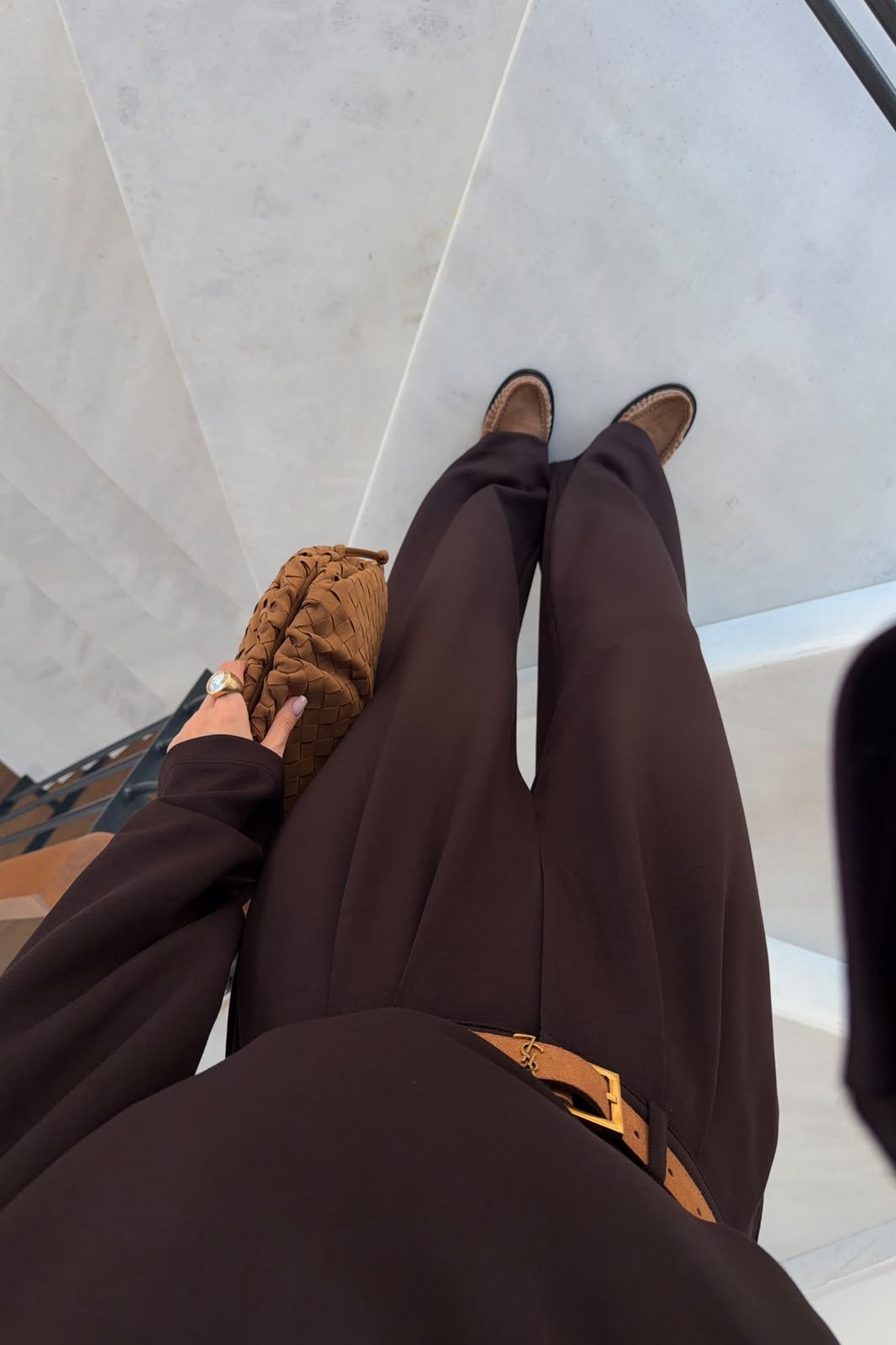 Acı Kahve Salaş Kesim Pileli Pantolon-Sweat Takım