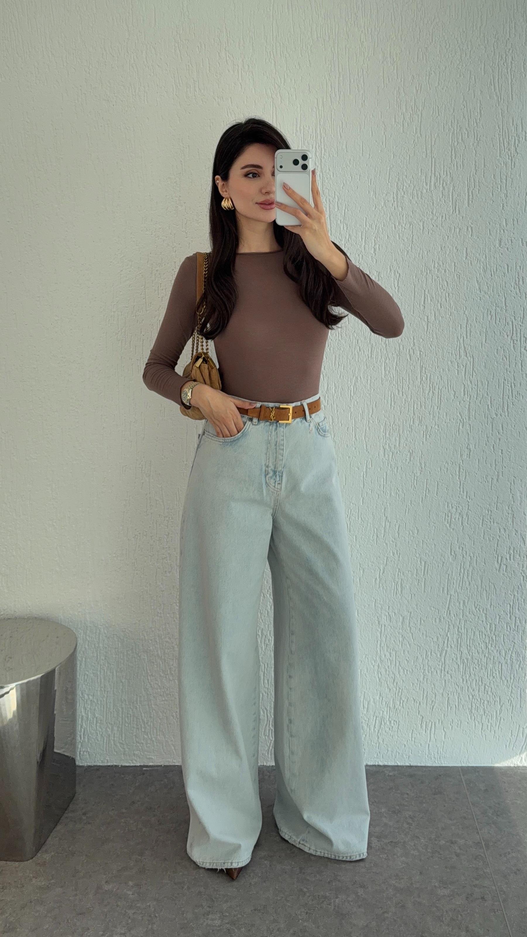 Açık Buz Mavi Salaş Jean