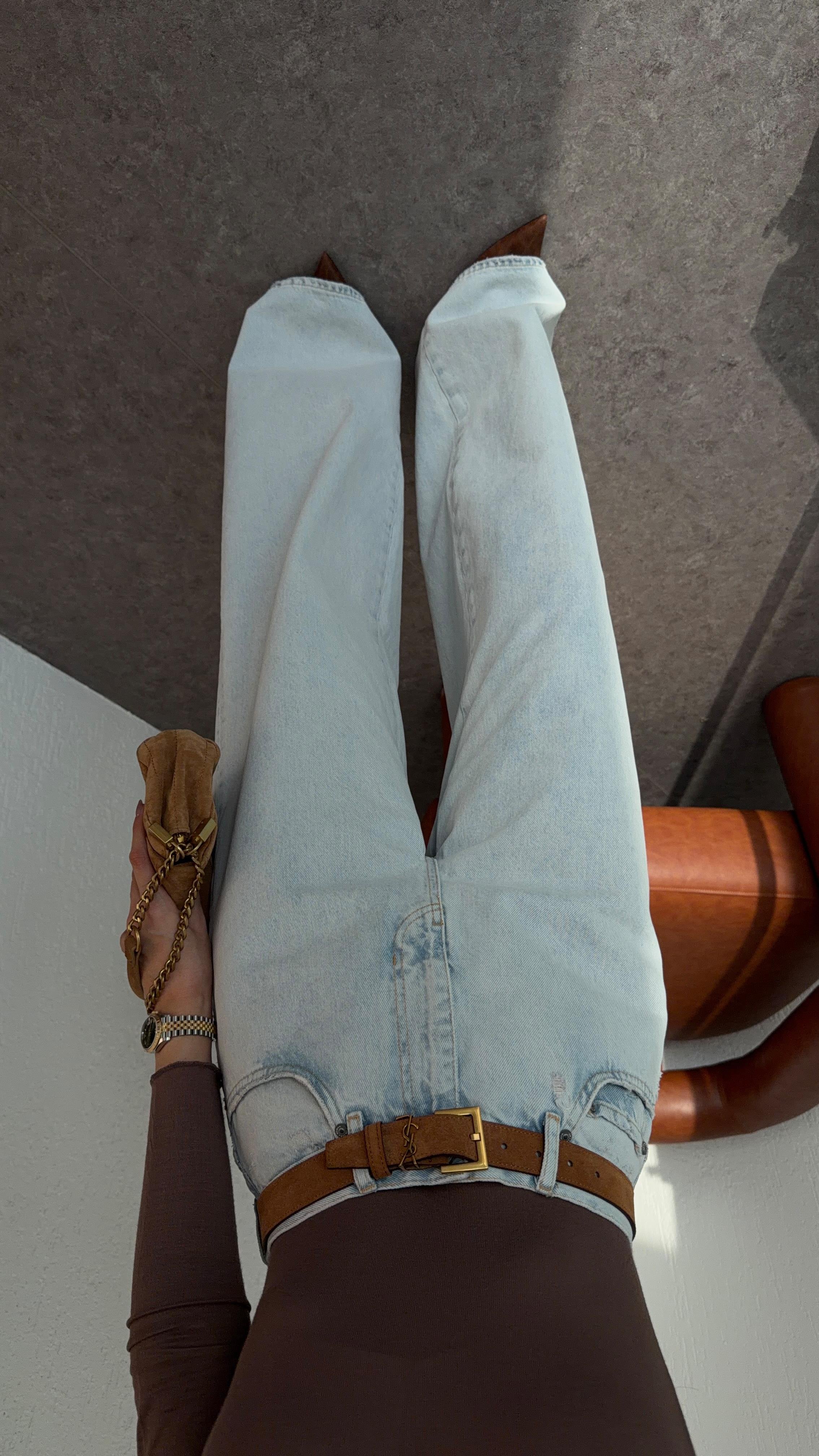 Açık Buz Mavi Salaş Jean