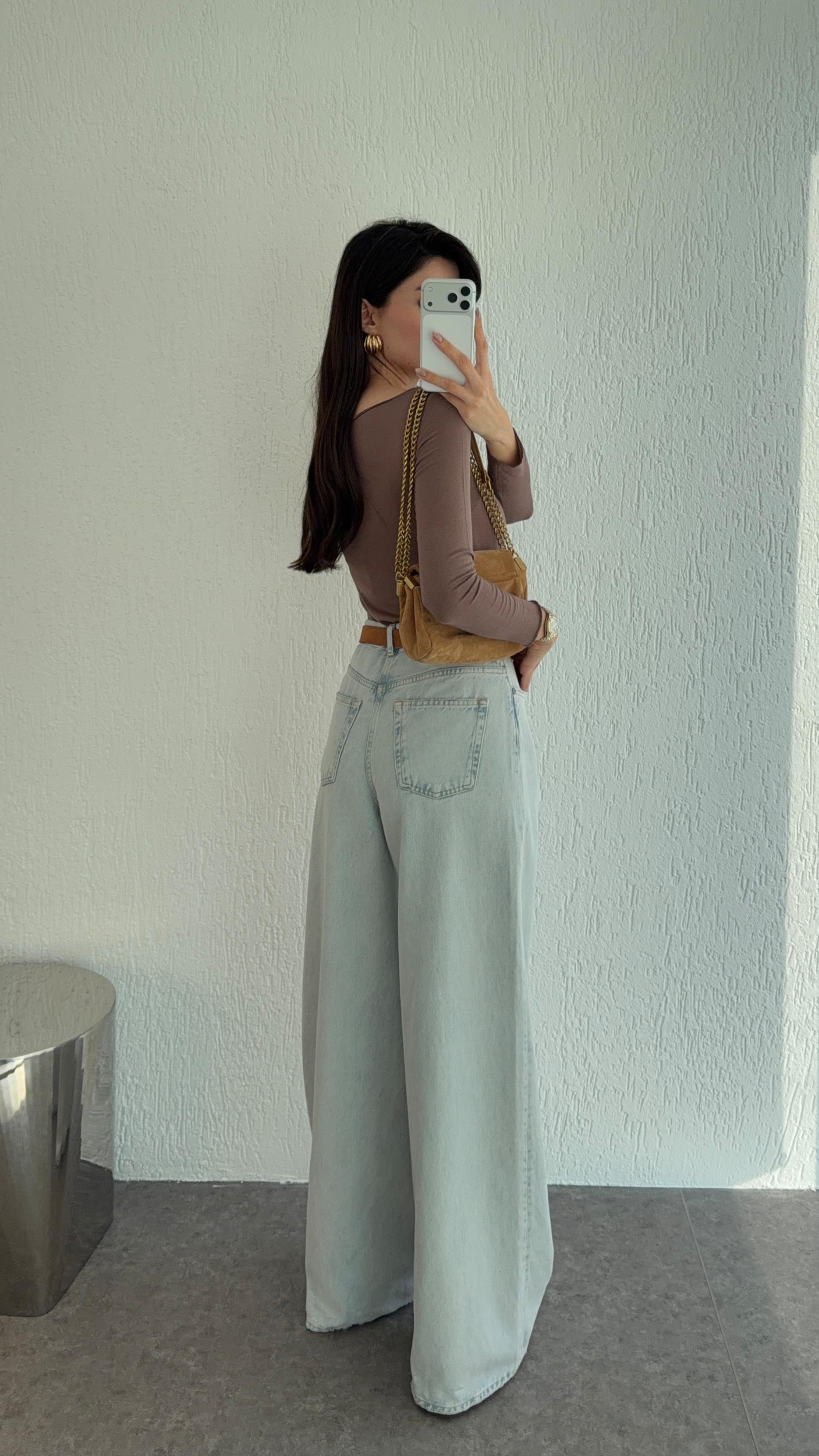 Açık Buz Mavi Salaş Jean