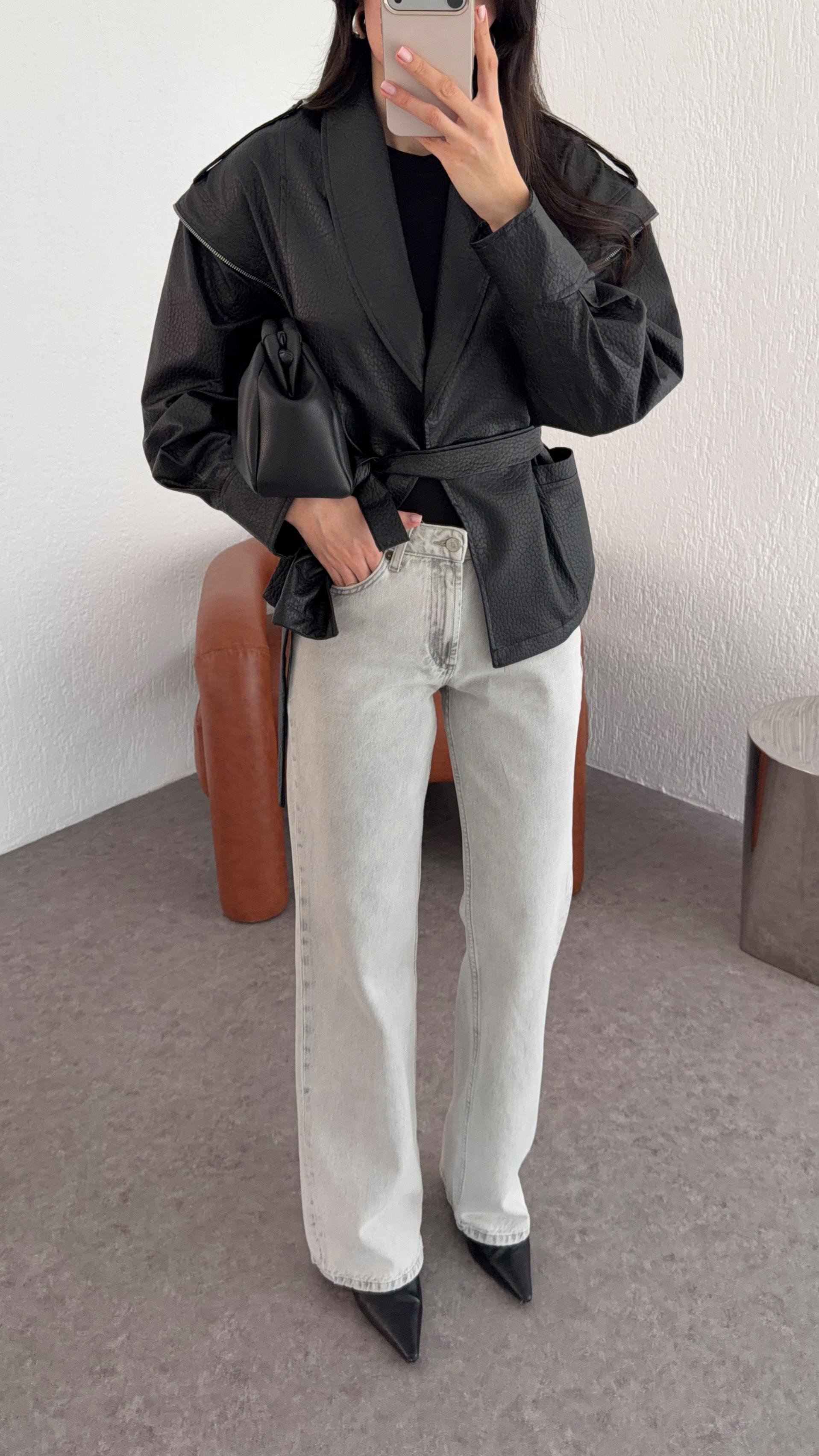 Açık Gri Straight Jean