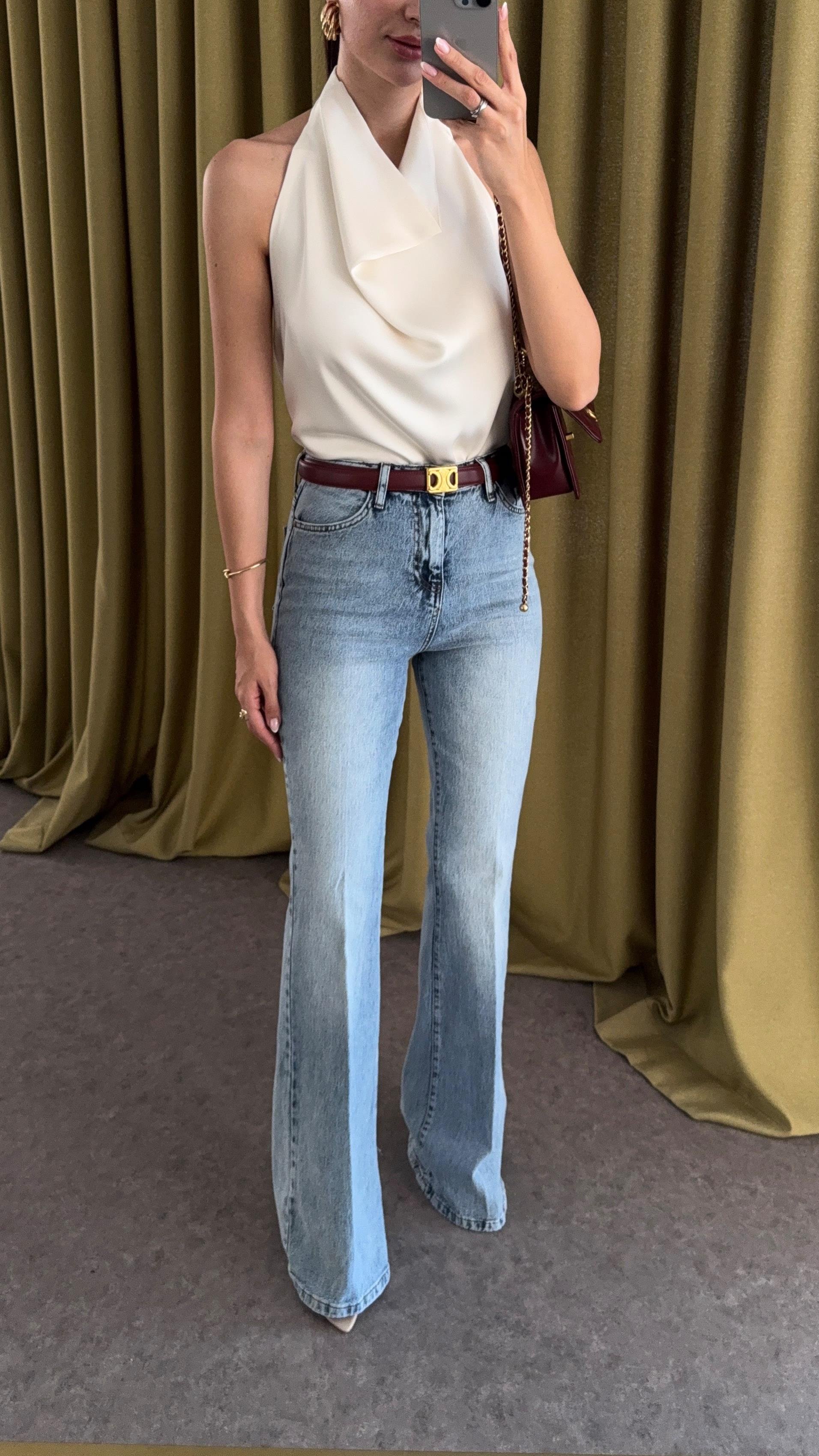 Açık Kar Yıkama İspanyol Jean