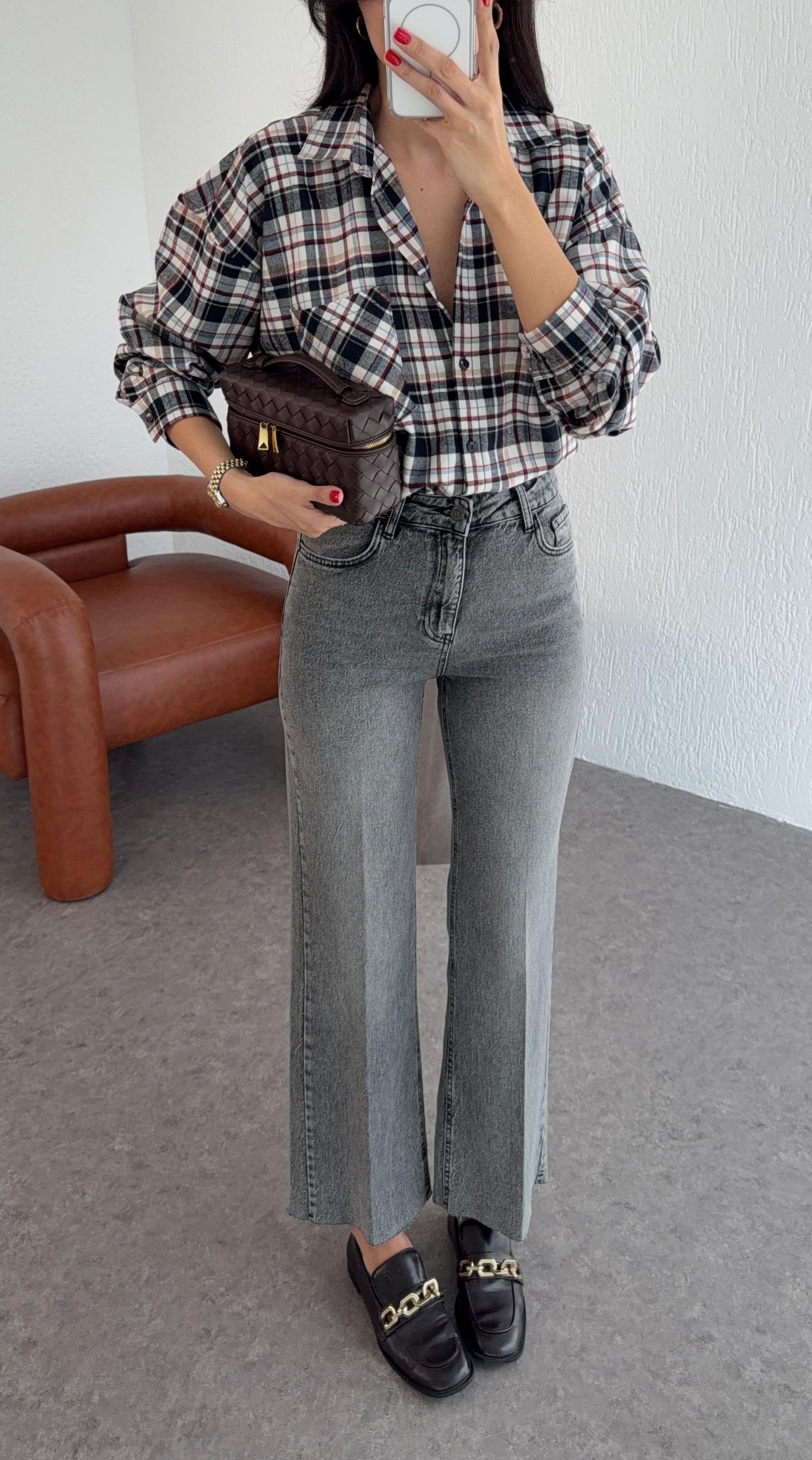 Antrasit Flare Jean