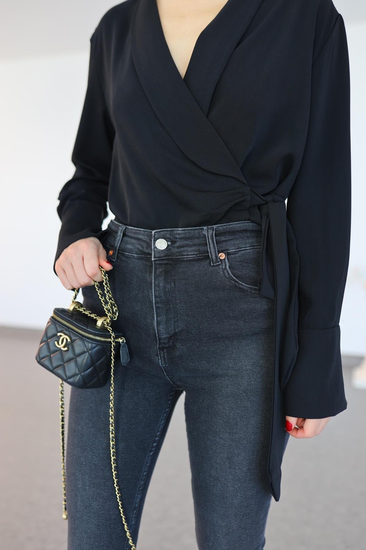 Antrasit Likralı Skinny Jean