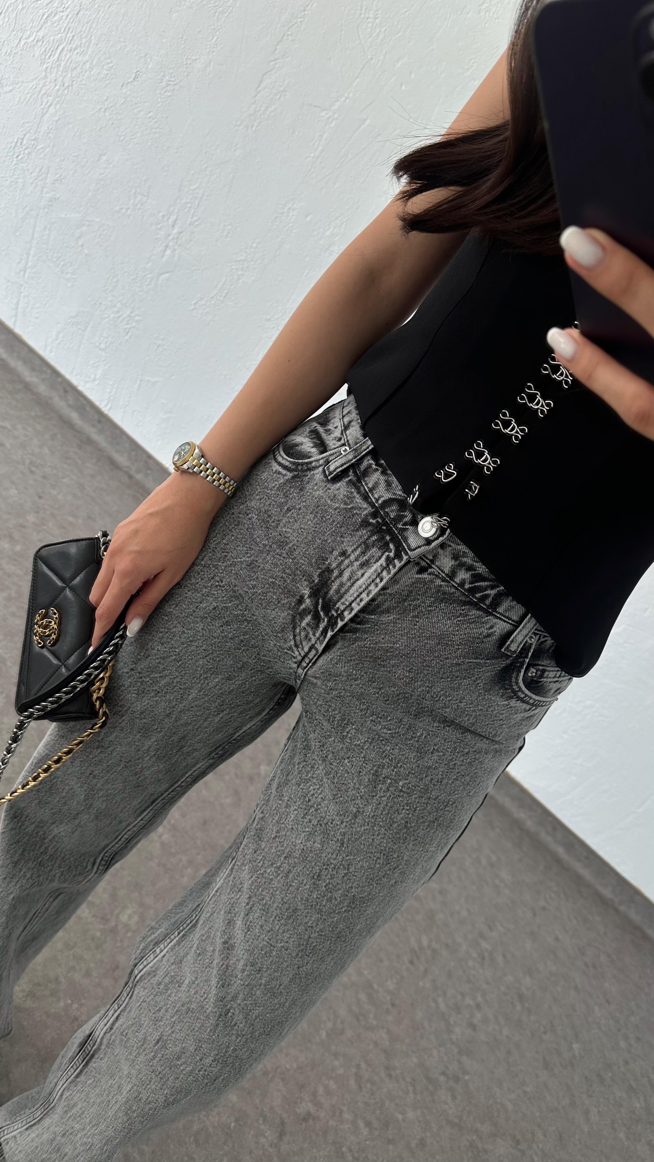Antrasit Straight Jean