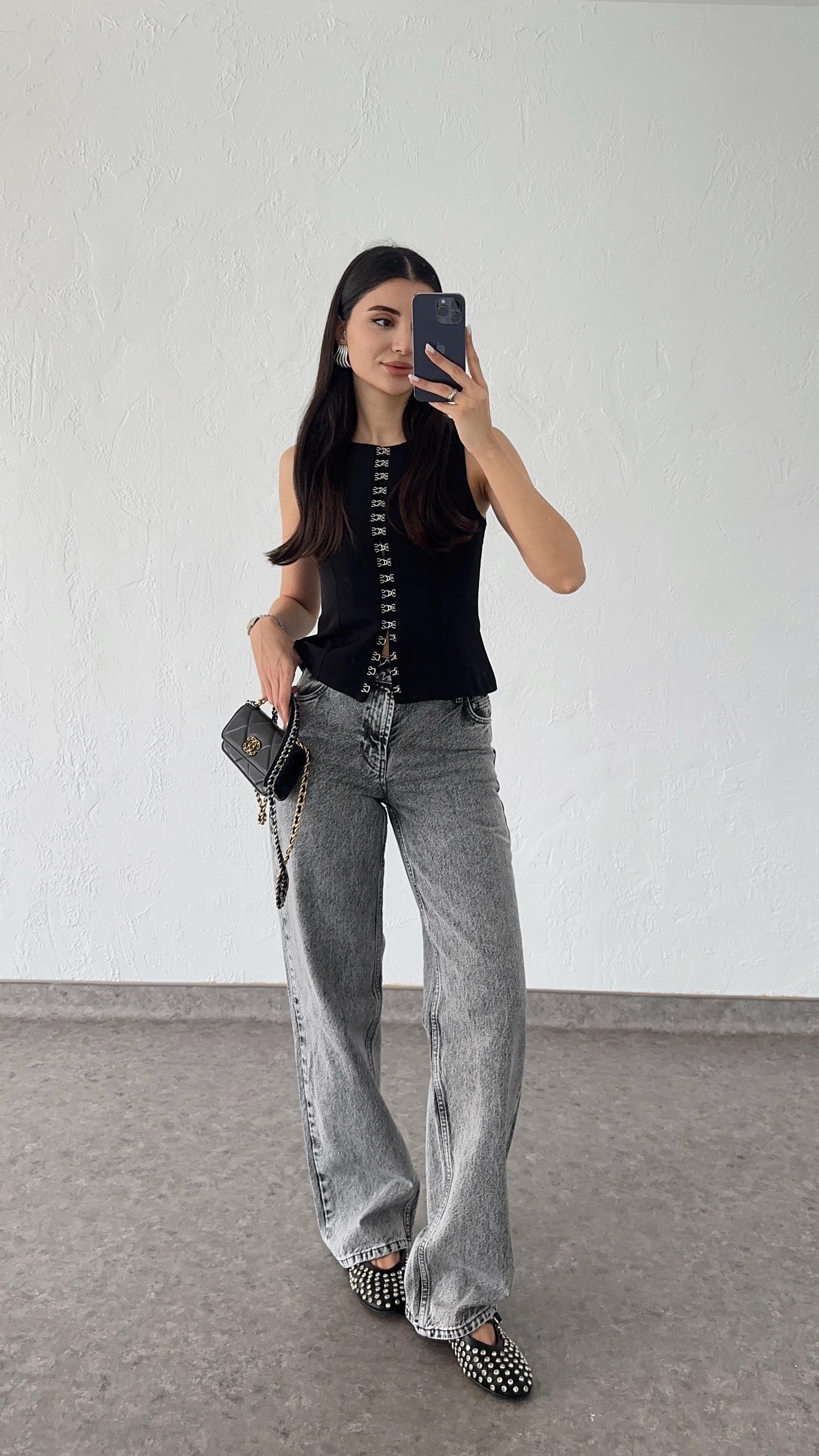 Antrasit Straight Jean