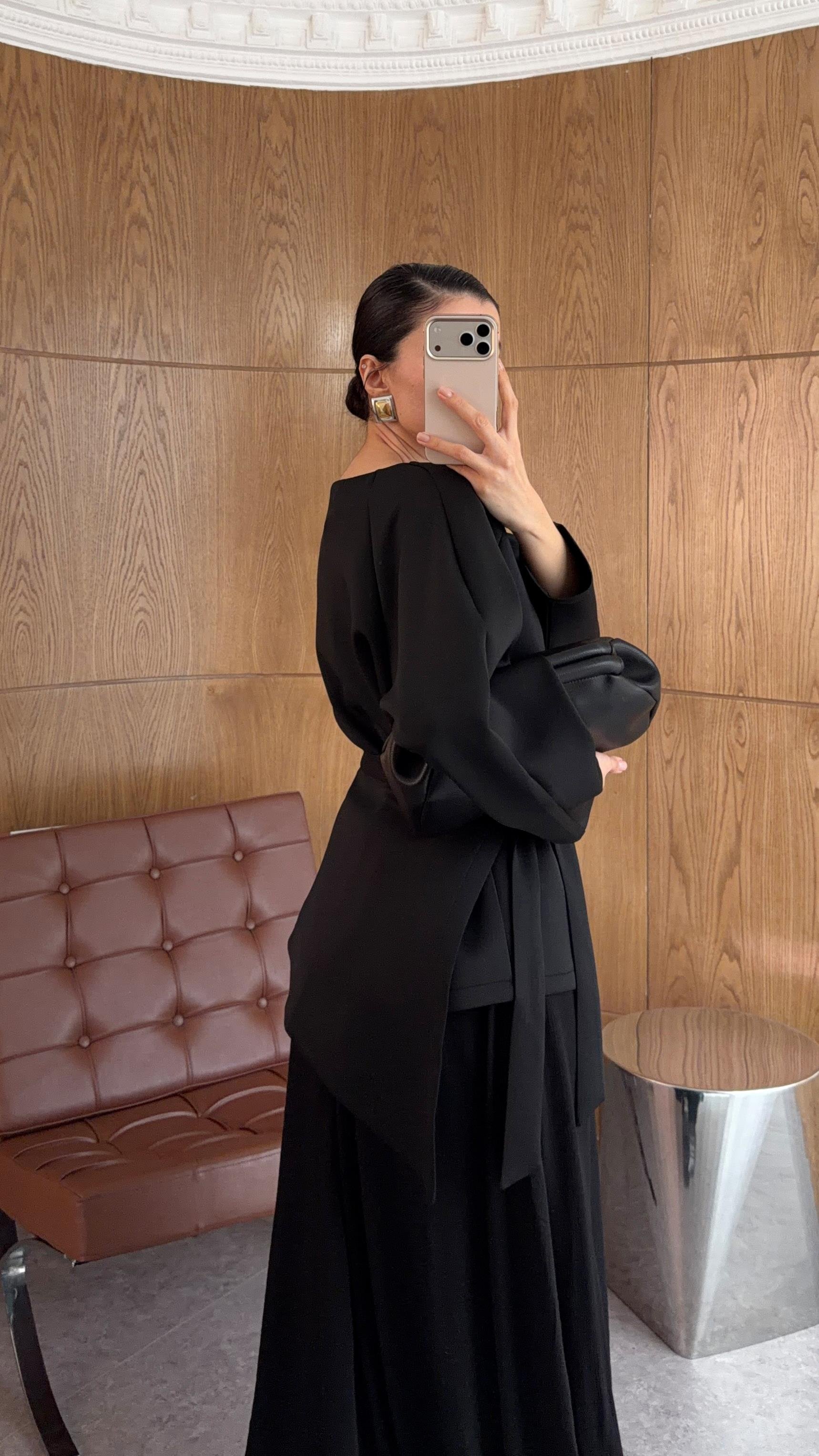 Bağlama Parçalı Scuba Siyah Bluz