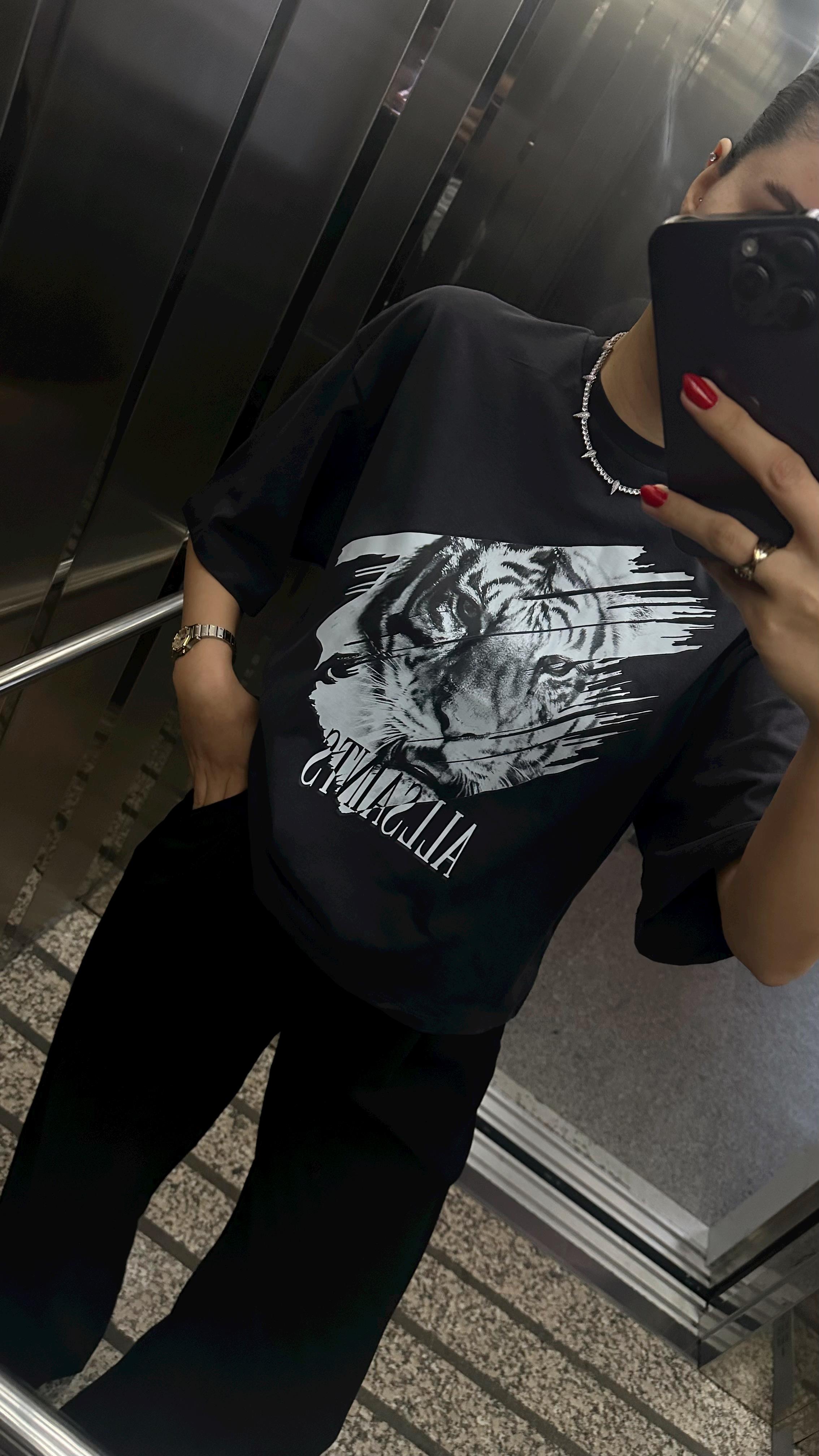 Baskılı Antrasit Tshirt
