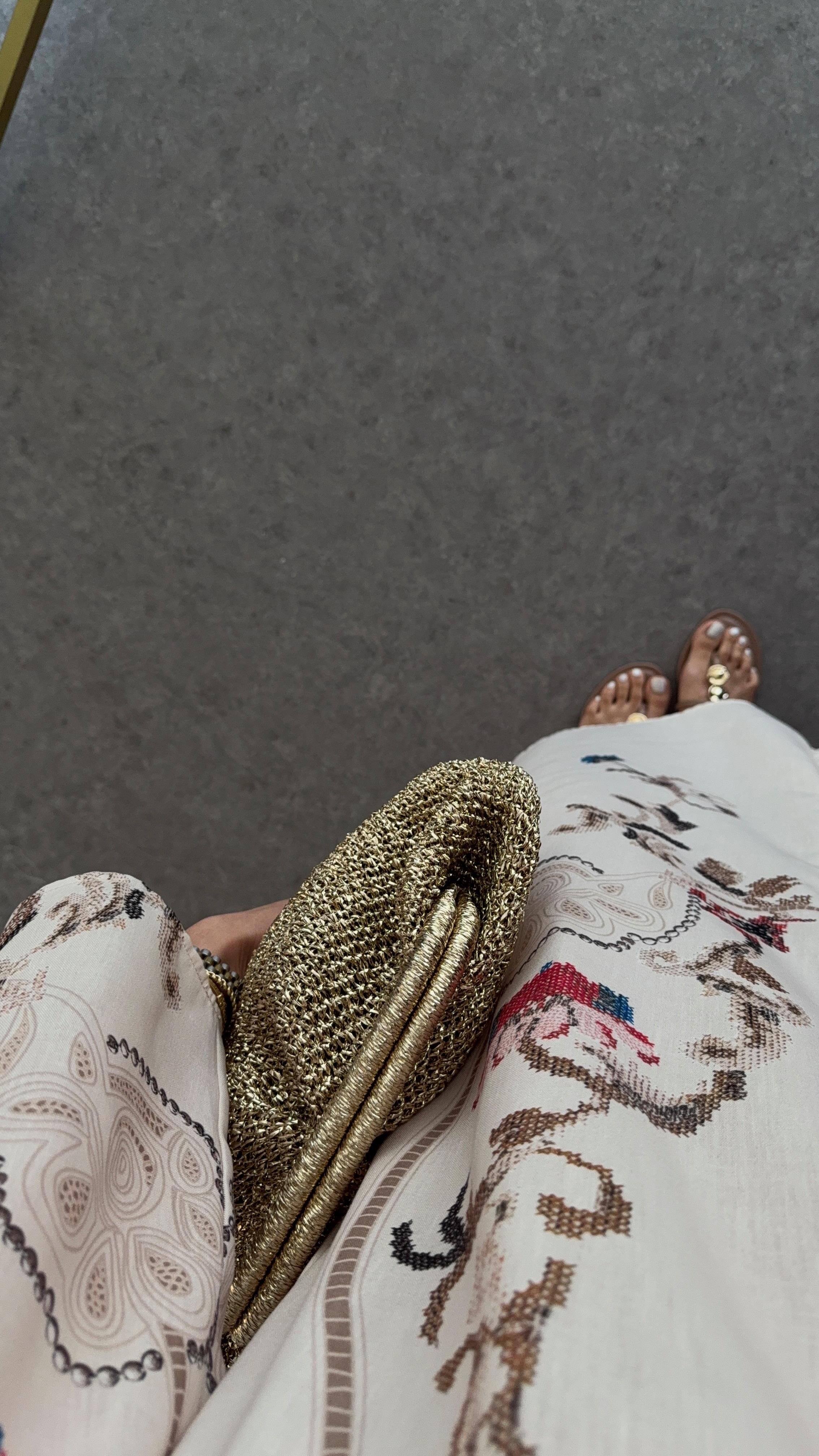 Baskılı Keten Dokulu Kaftan