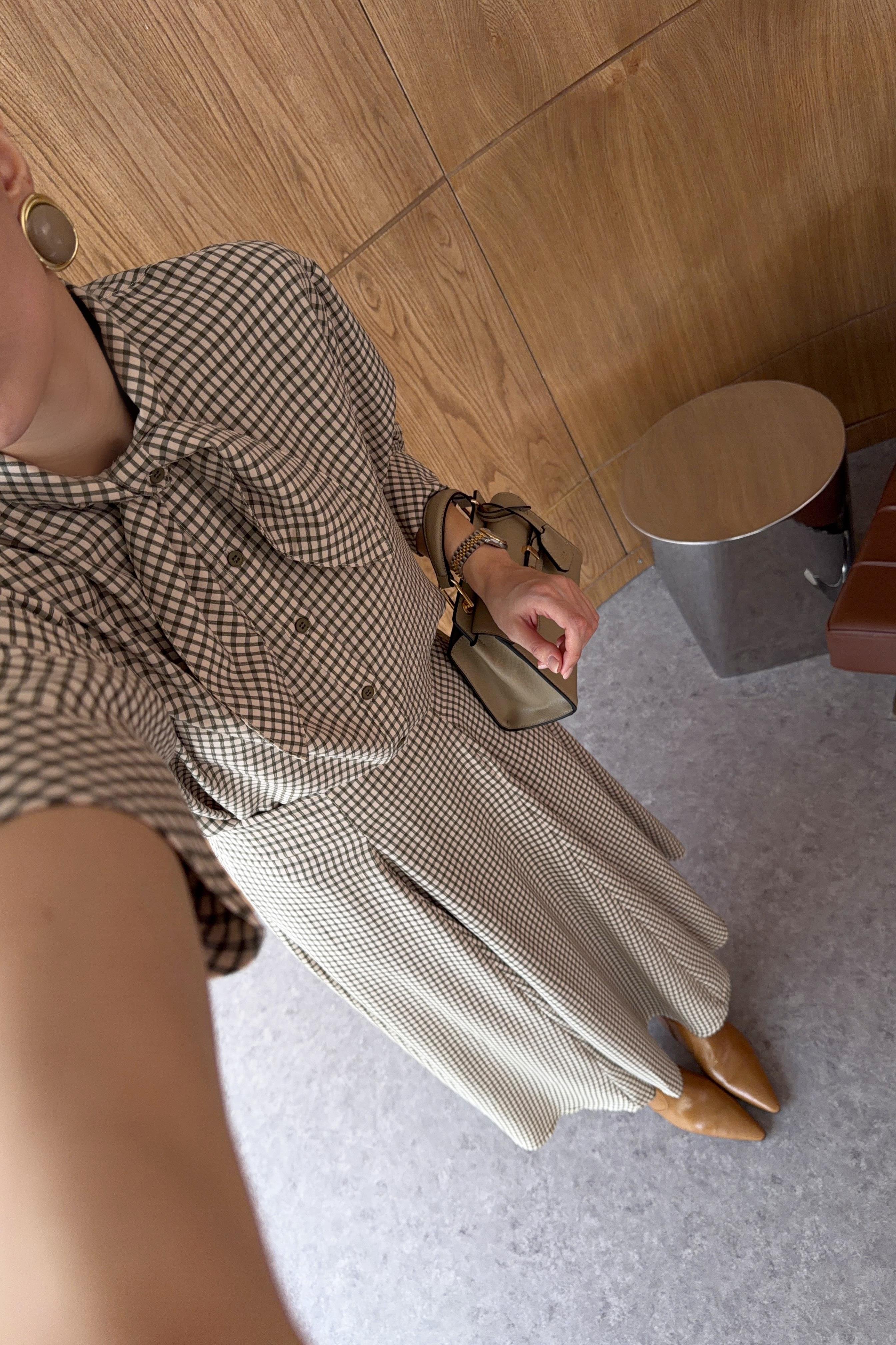 Bej-Haki Gömlek-Etek Takım