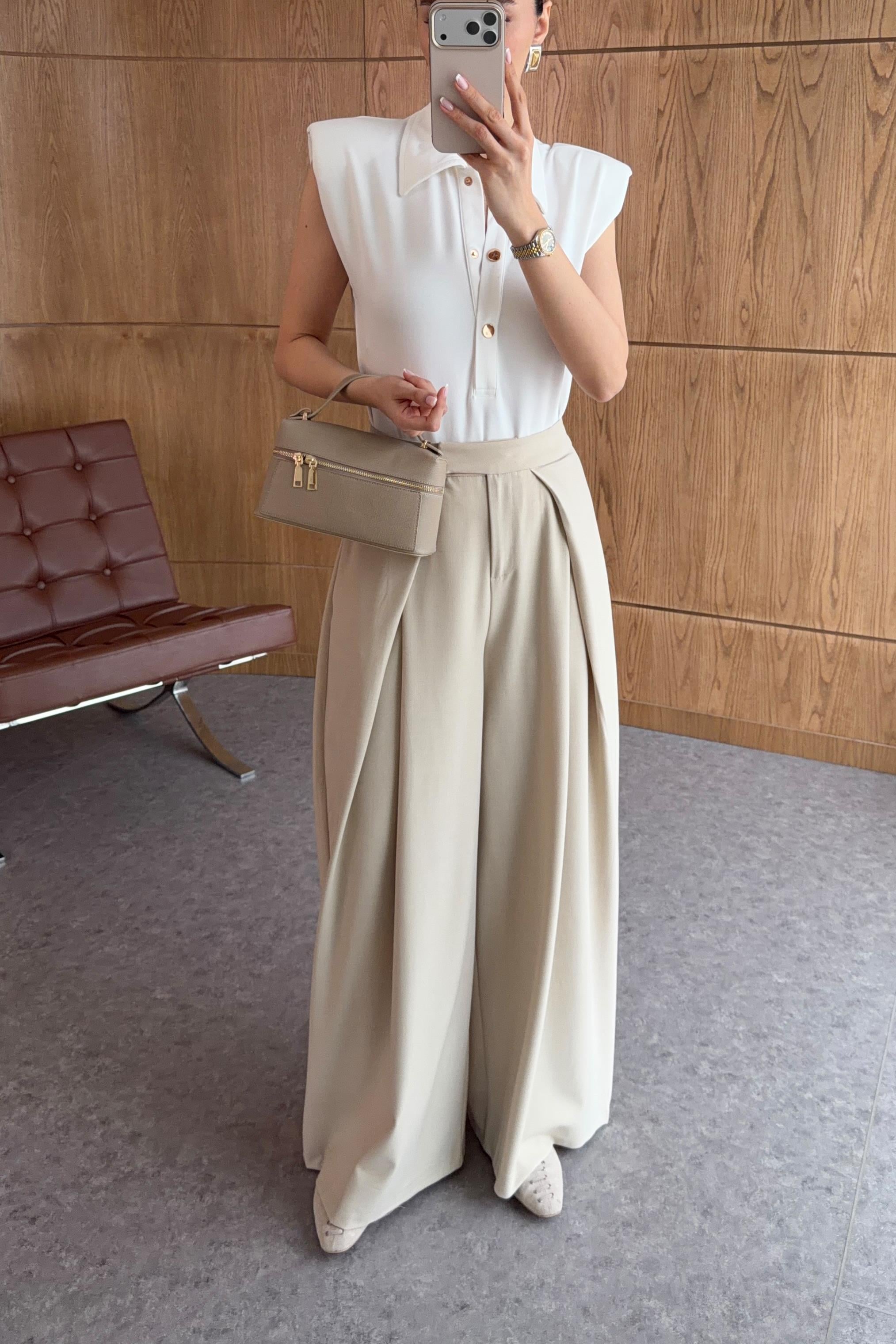 Bej Japan Kumaş Pantolon