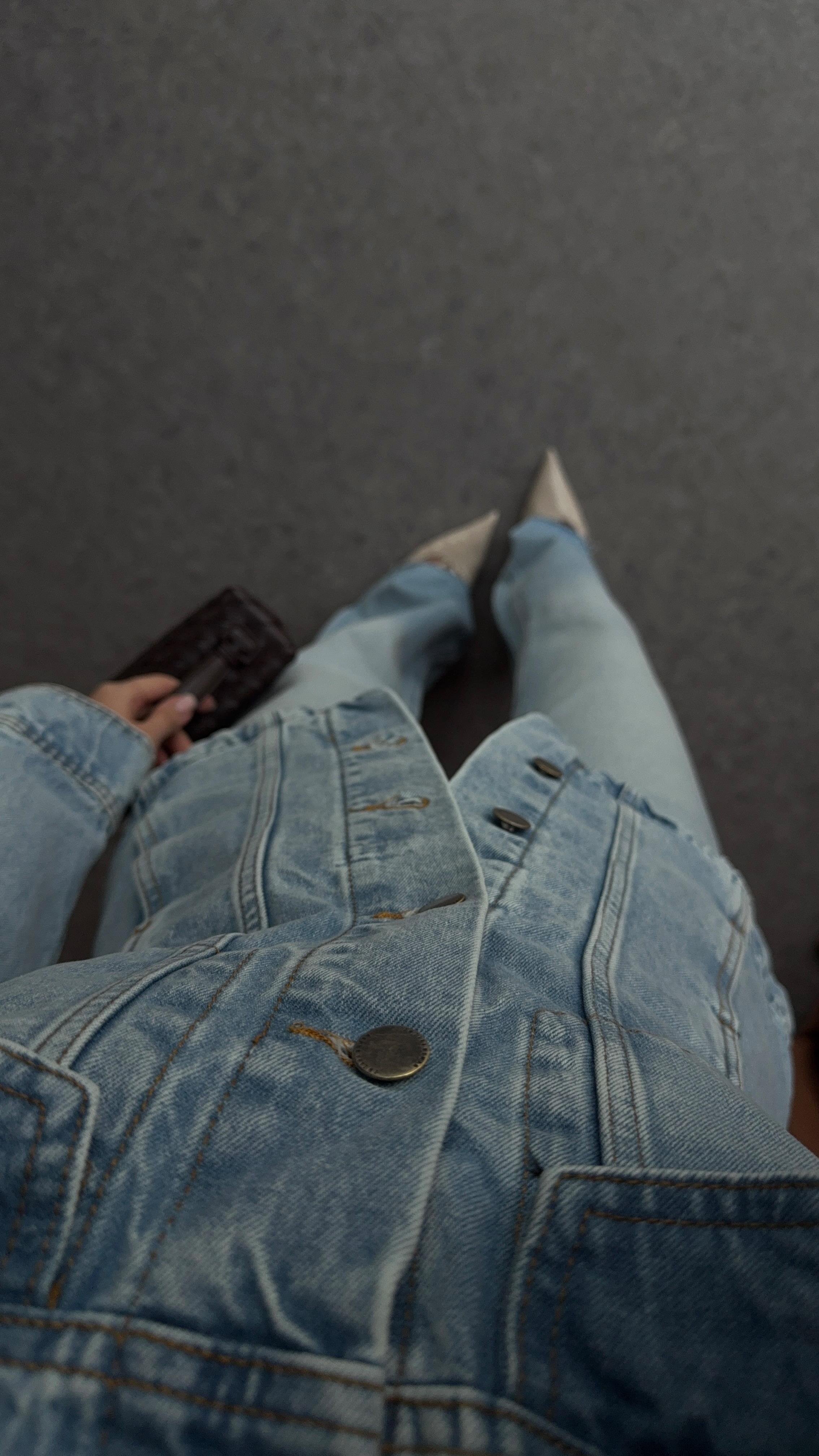 Belden Oturtmalı Denim Ceket