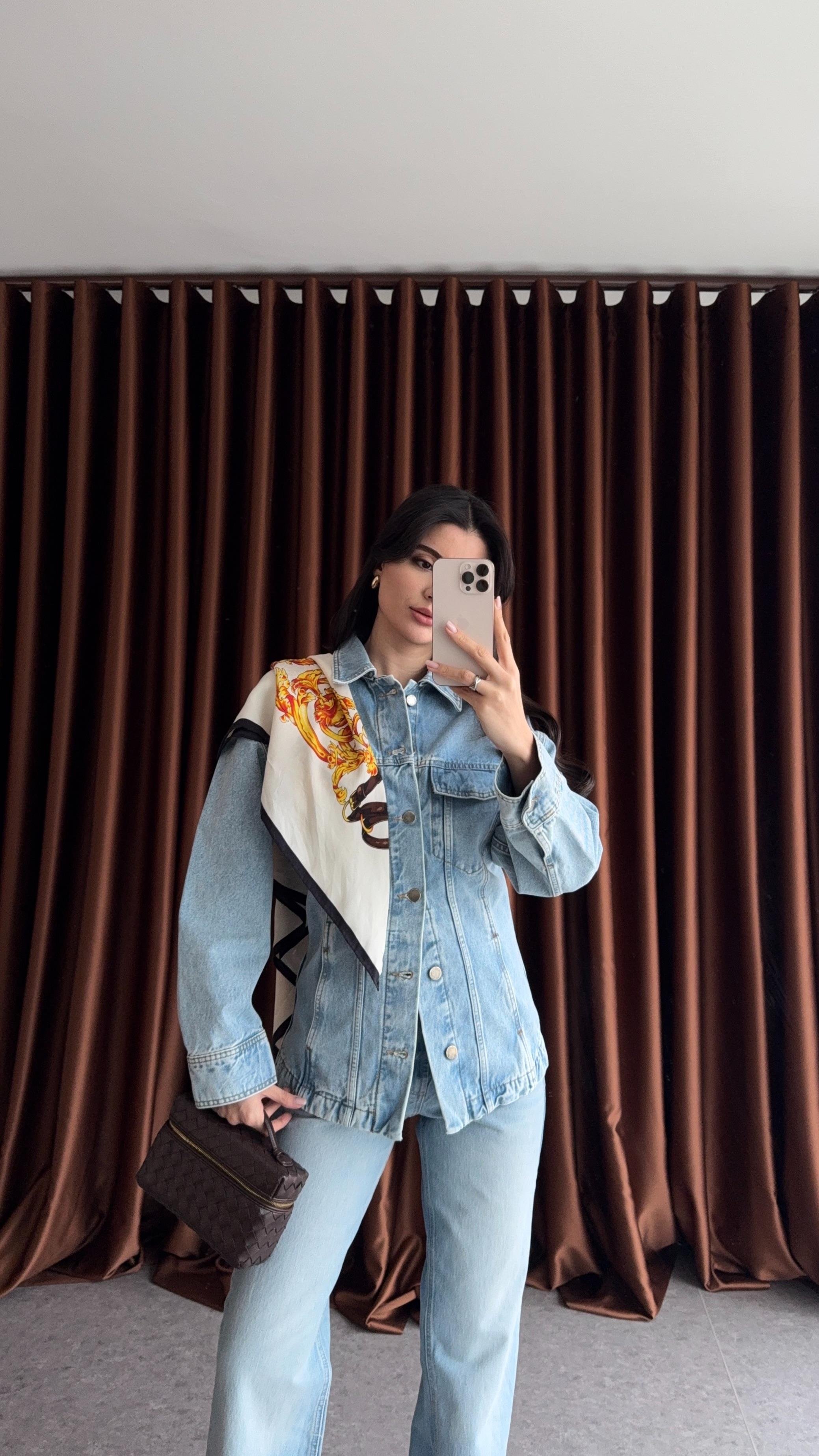 Belden Oturtmalı Denim Ceket