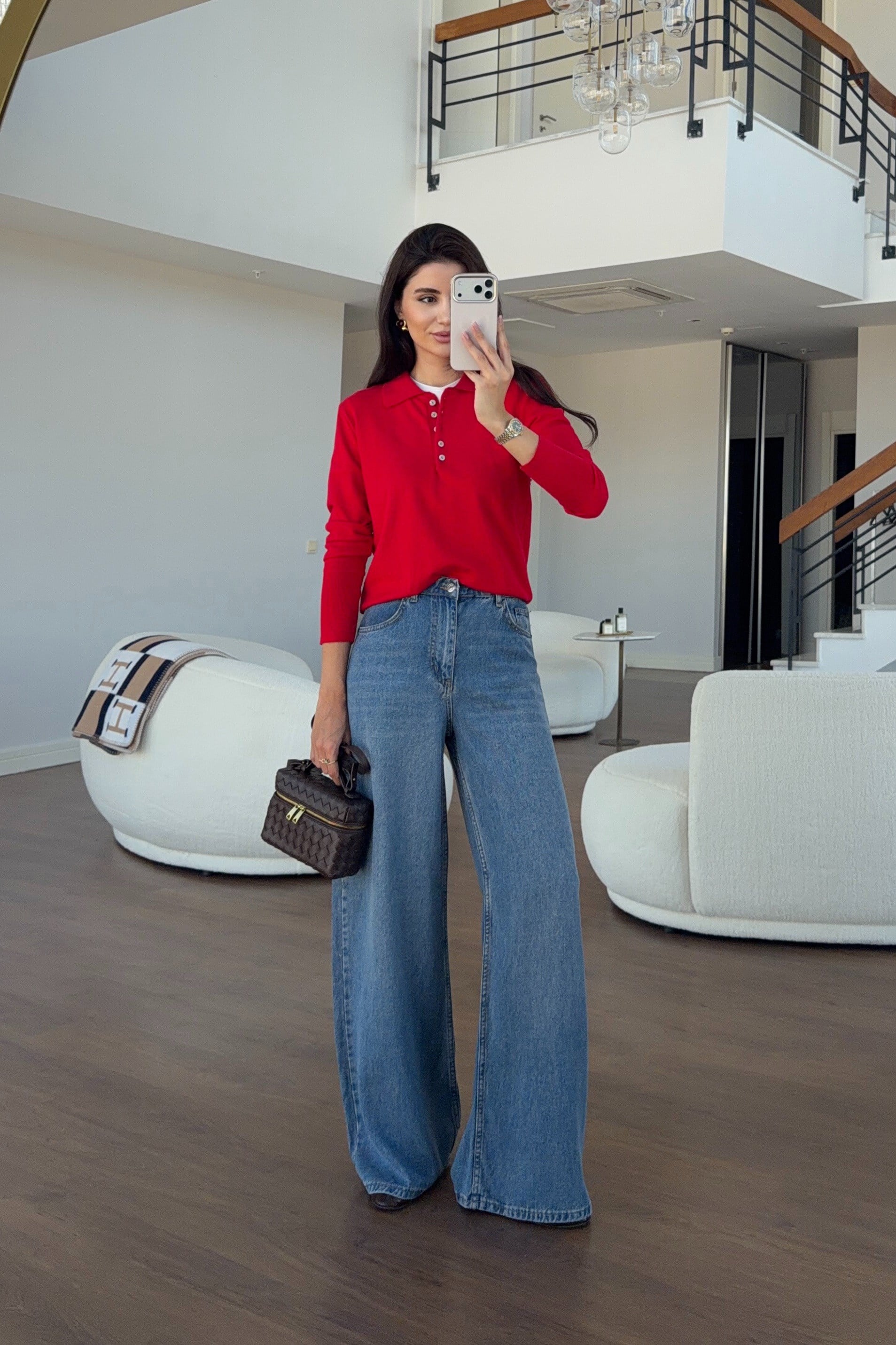 Beli Lastikli Rahat Kesim Mavi Jean