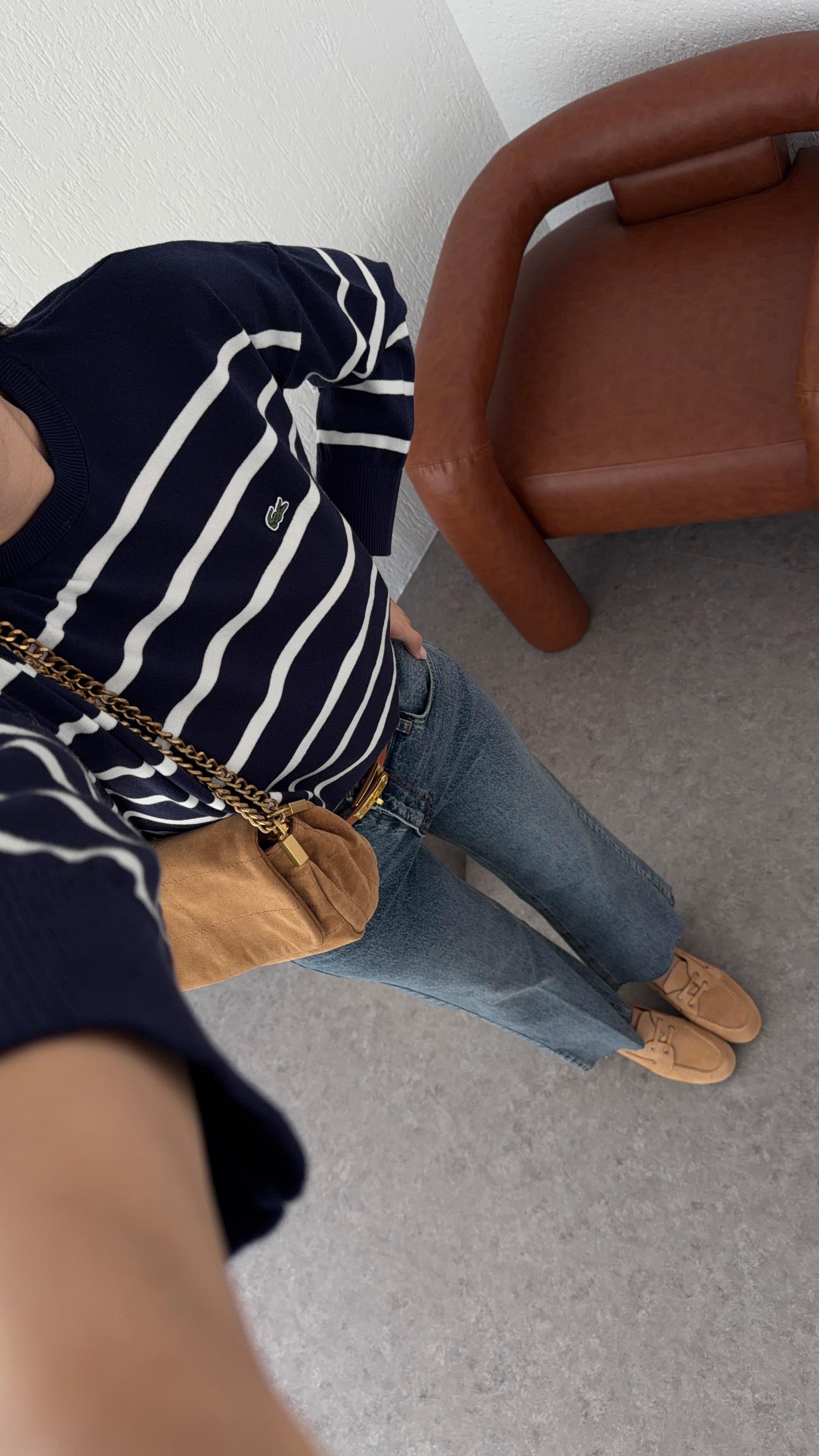 Beyaz Çizgili Triko