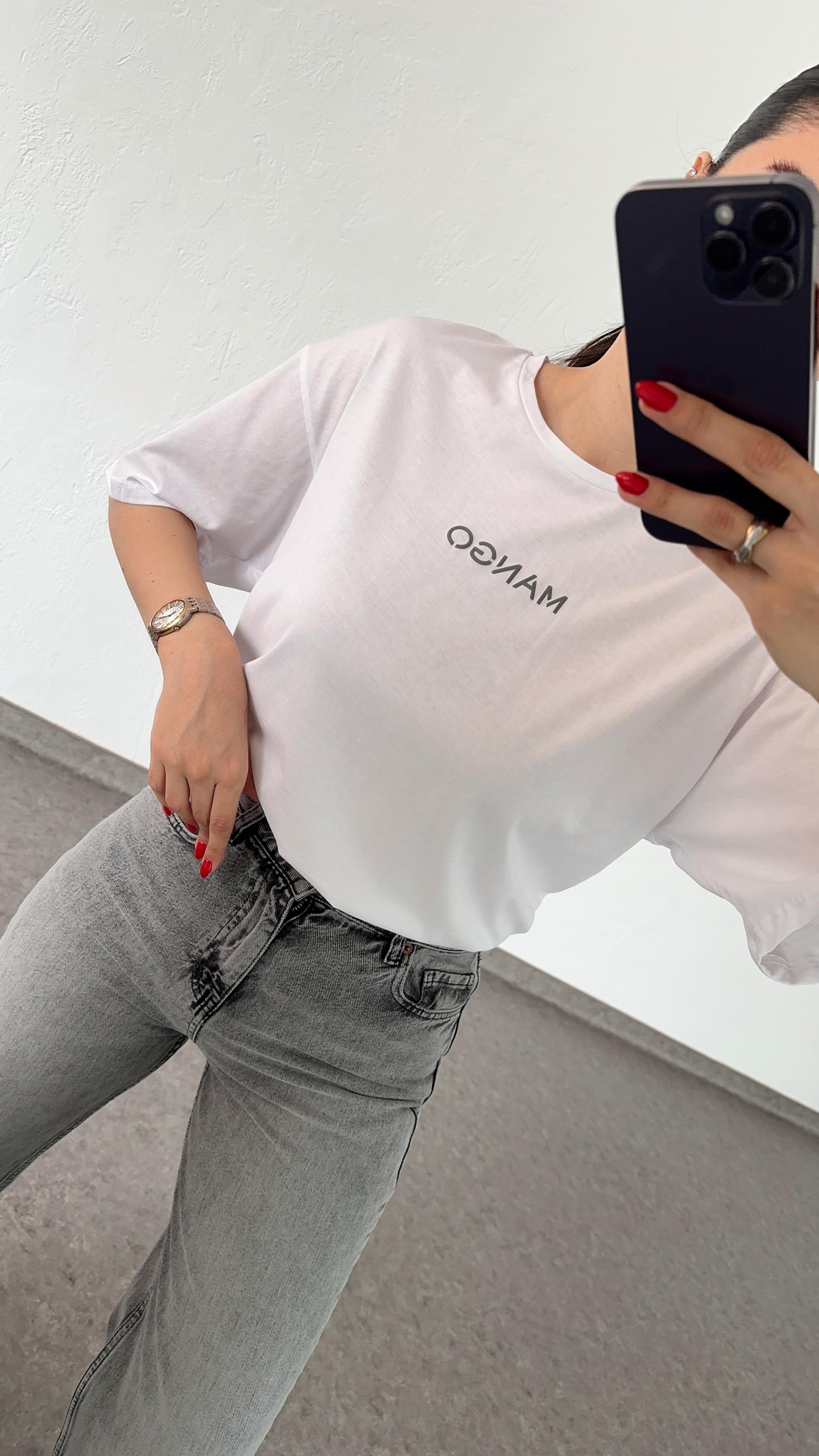 Beyaz Mng Tshirt