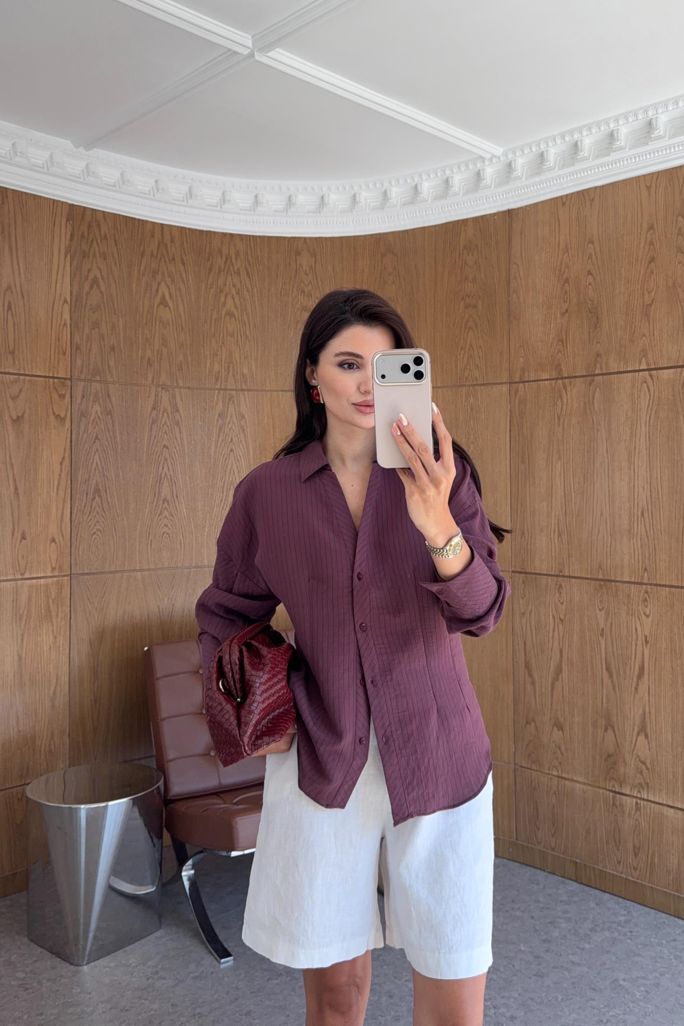 Bordo Modal Gömlek