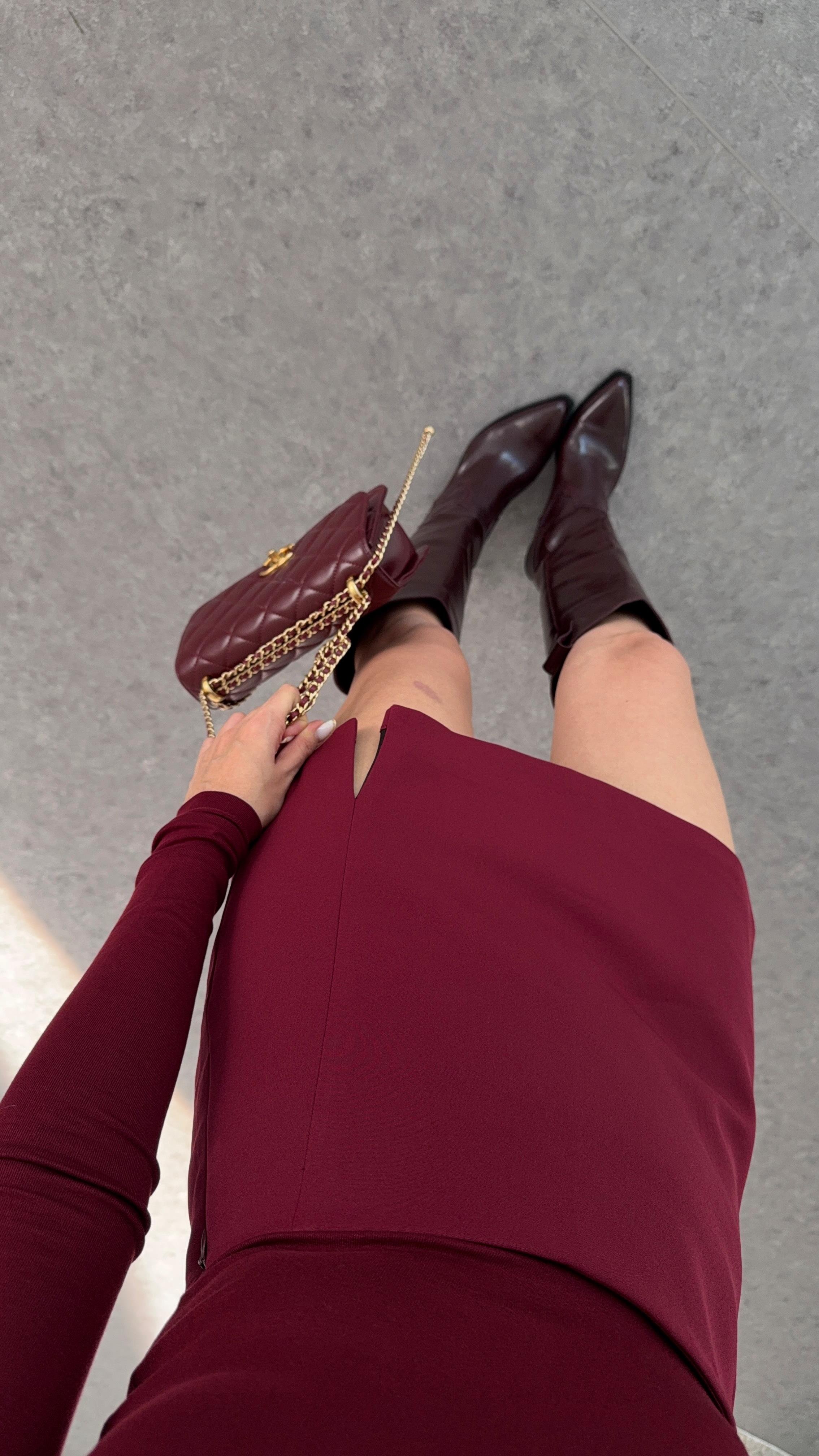Bordo Şort Etek