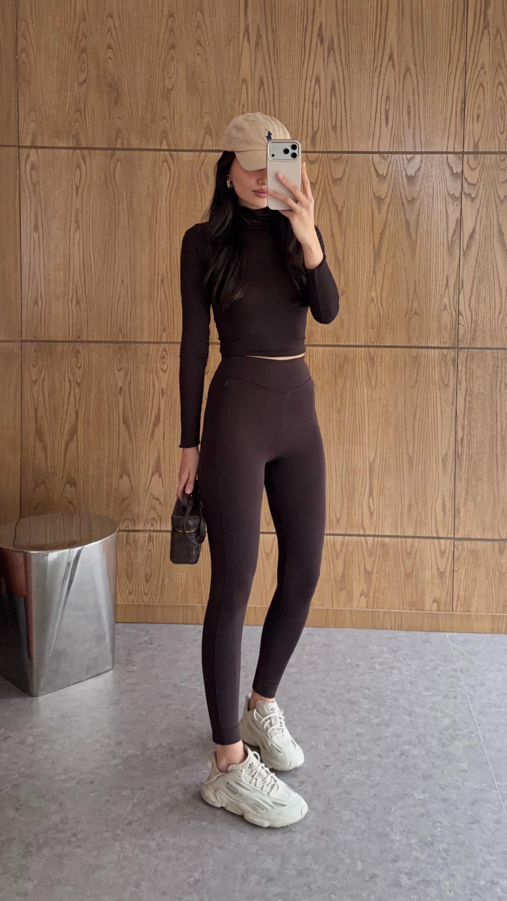 Cep Fermuarlı Kahverengi Termal Tayt