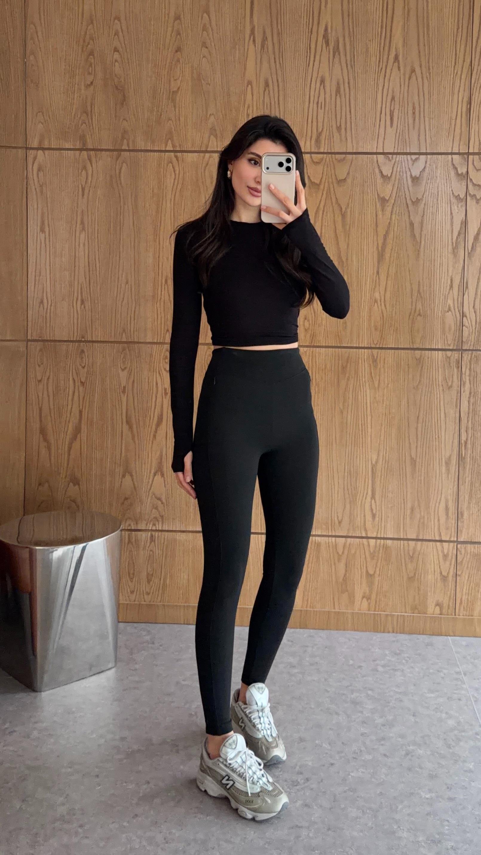 Cep Fermuarlı Siyah Termal Tayt